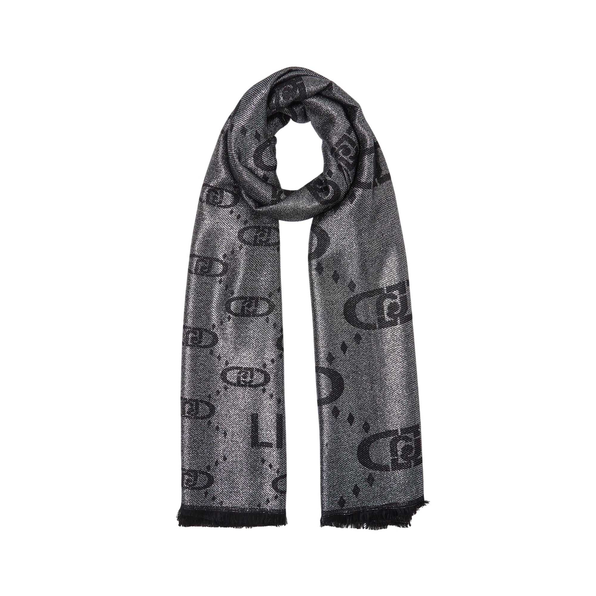 Foulard Donna grigio con logo all over