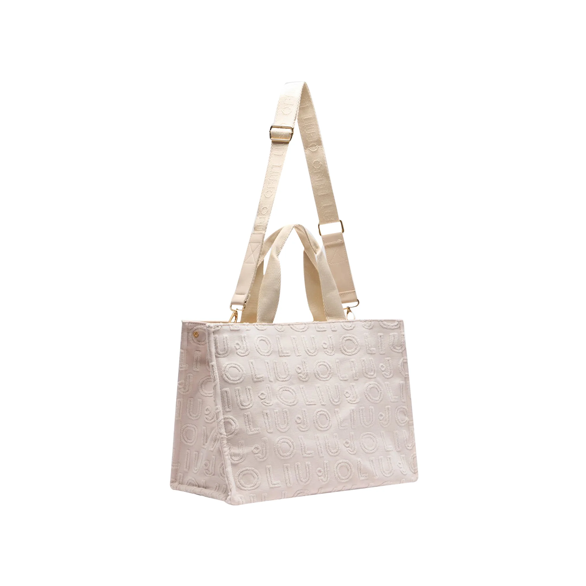 Borsa Donna tote logo jacquard Beige - Image 2