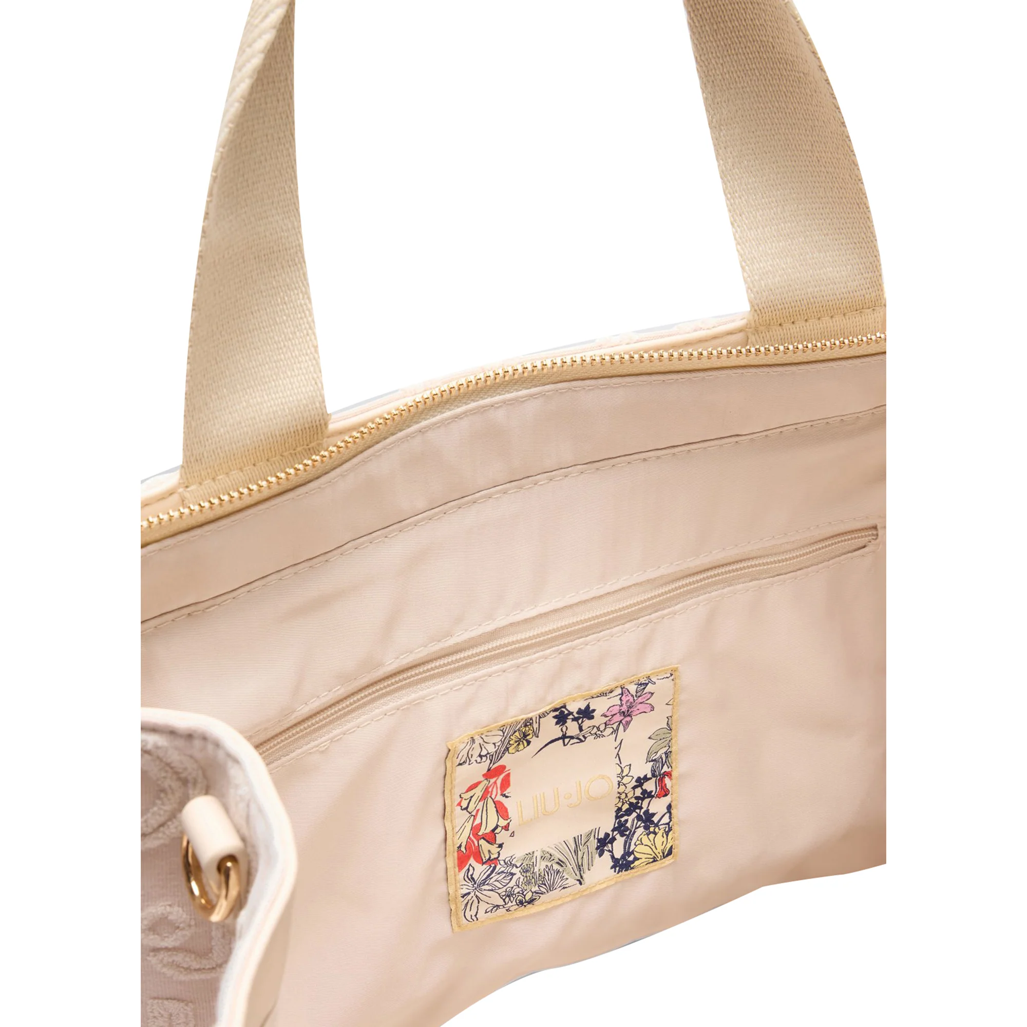 Borsa Donna tote logo jacquard Beige - Image 3