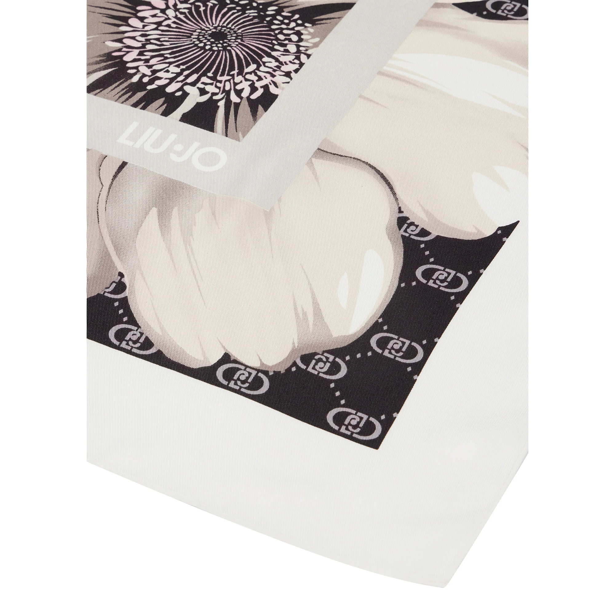 Foulard Donna in tessuto nero a fiori - Image 3