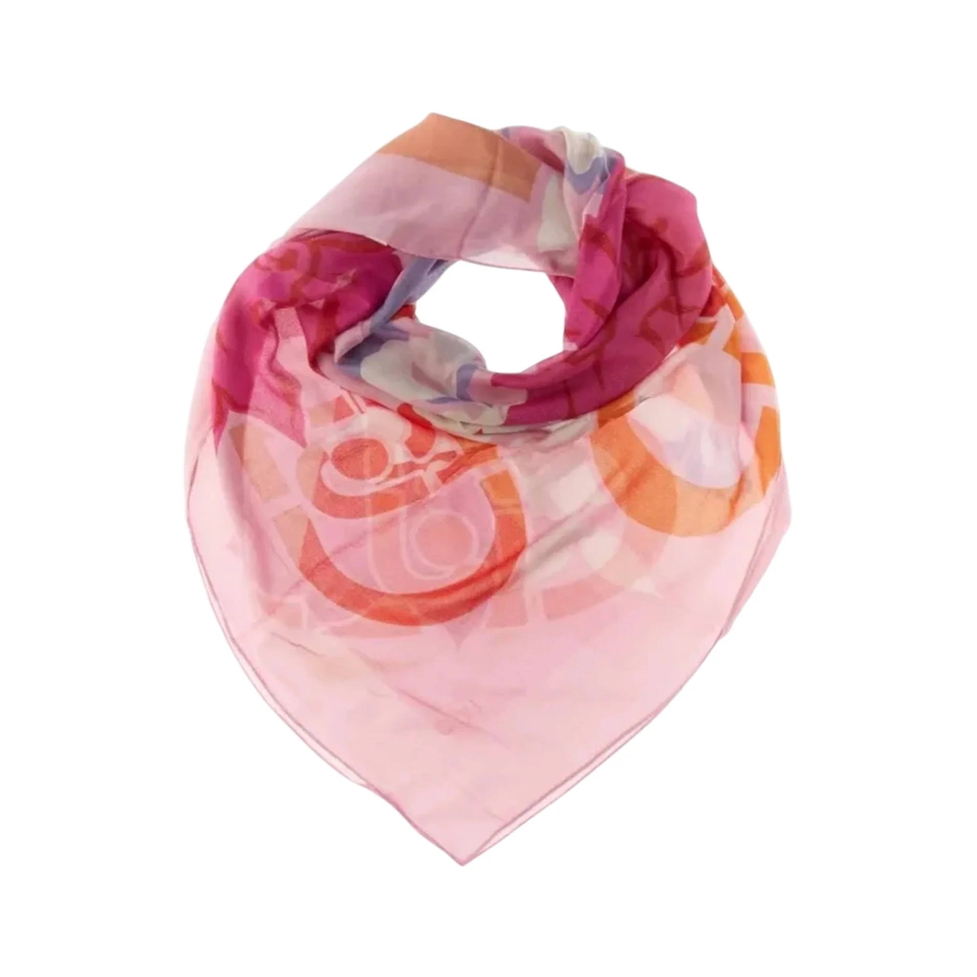 Foulard Donna Stampa Floreale Rosa - Image 2