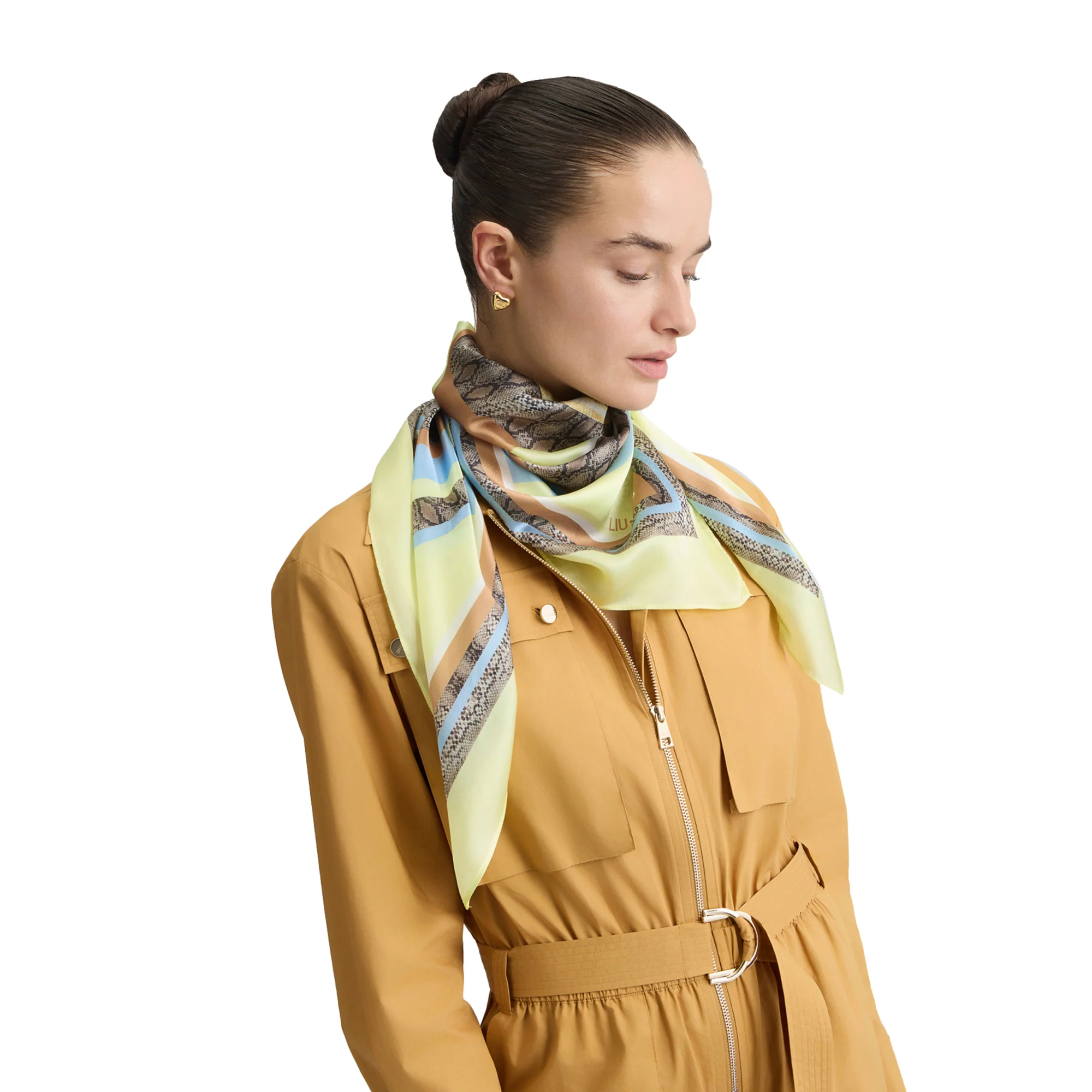 Foulard Donna in giallo con motivo pitonato - Image 4