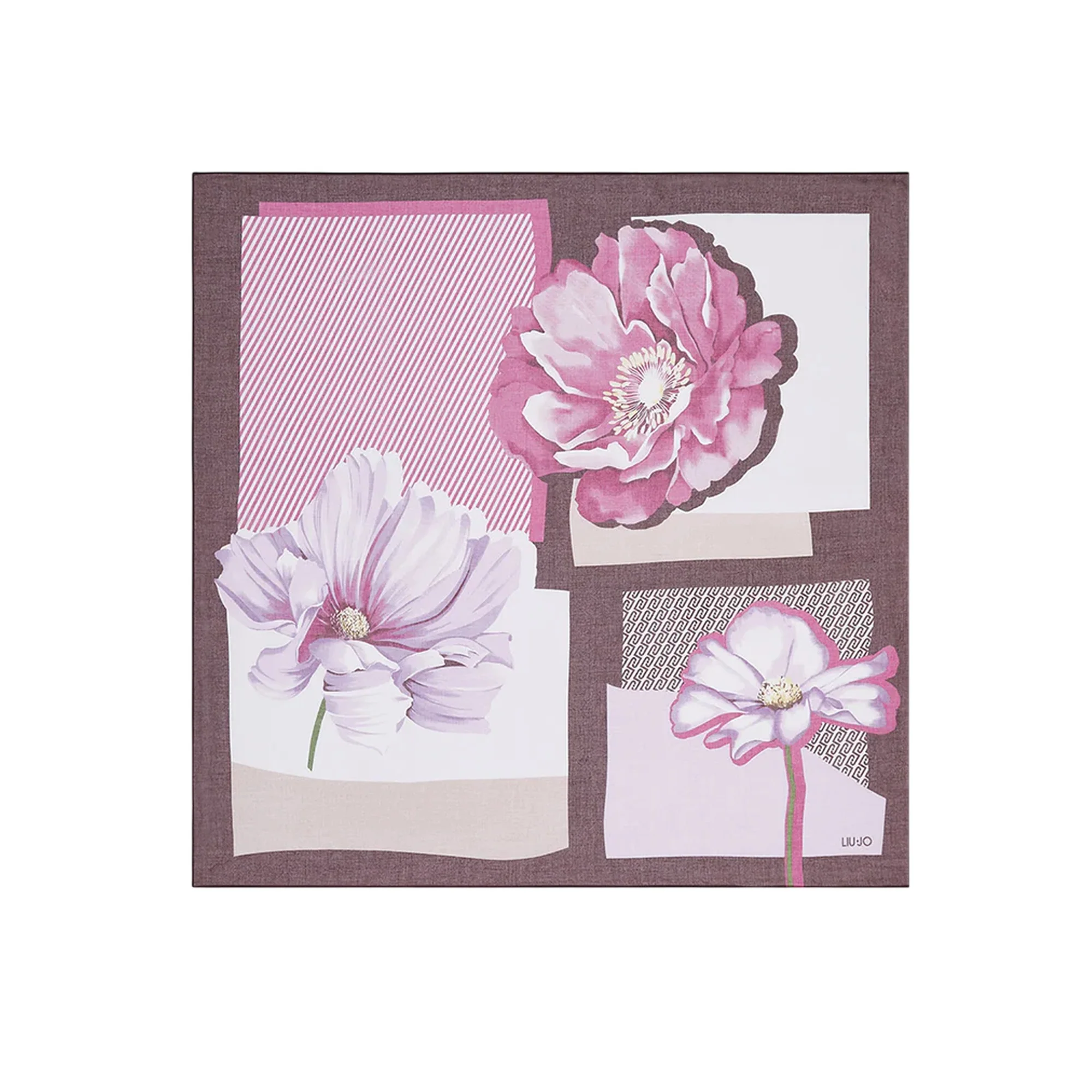 Foulard Donna con blocchi colore e fiori - Image 2