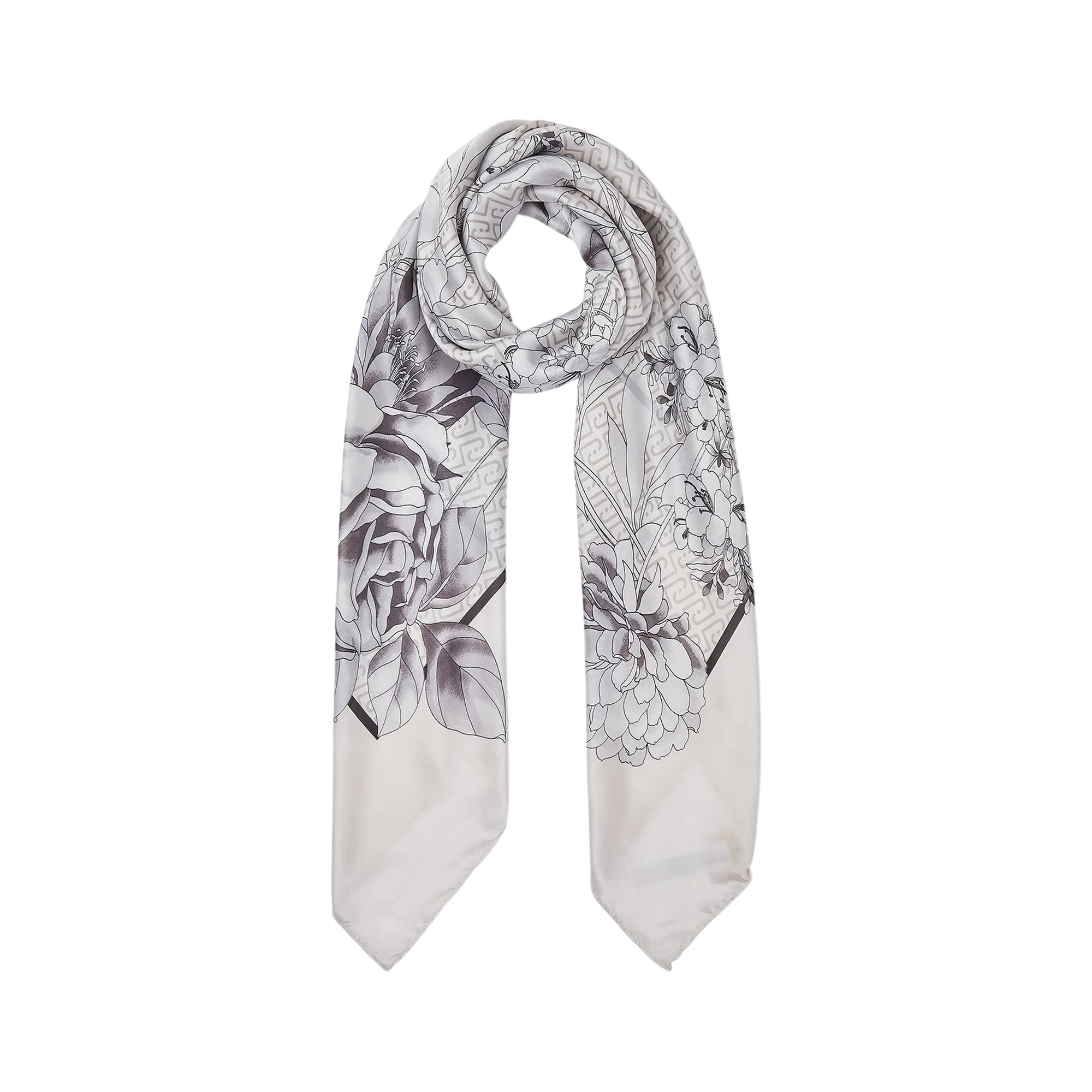 Foulard Donna con stampa floreale nera