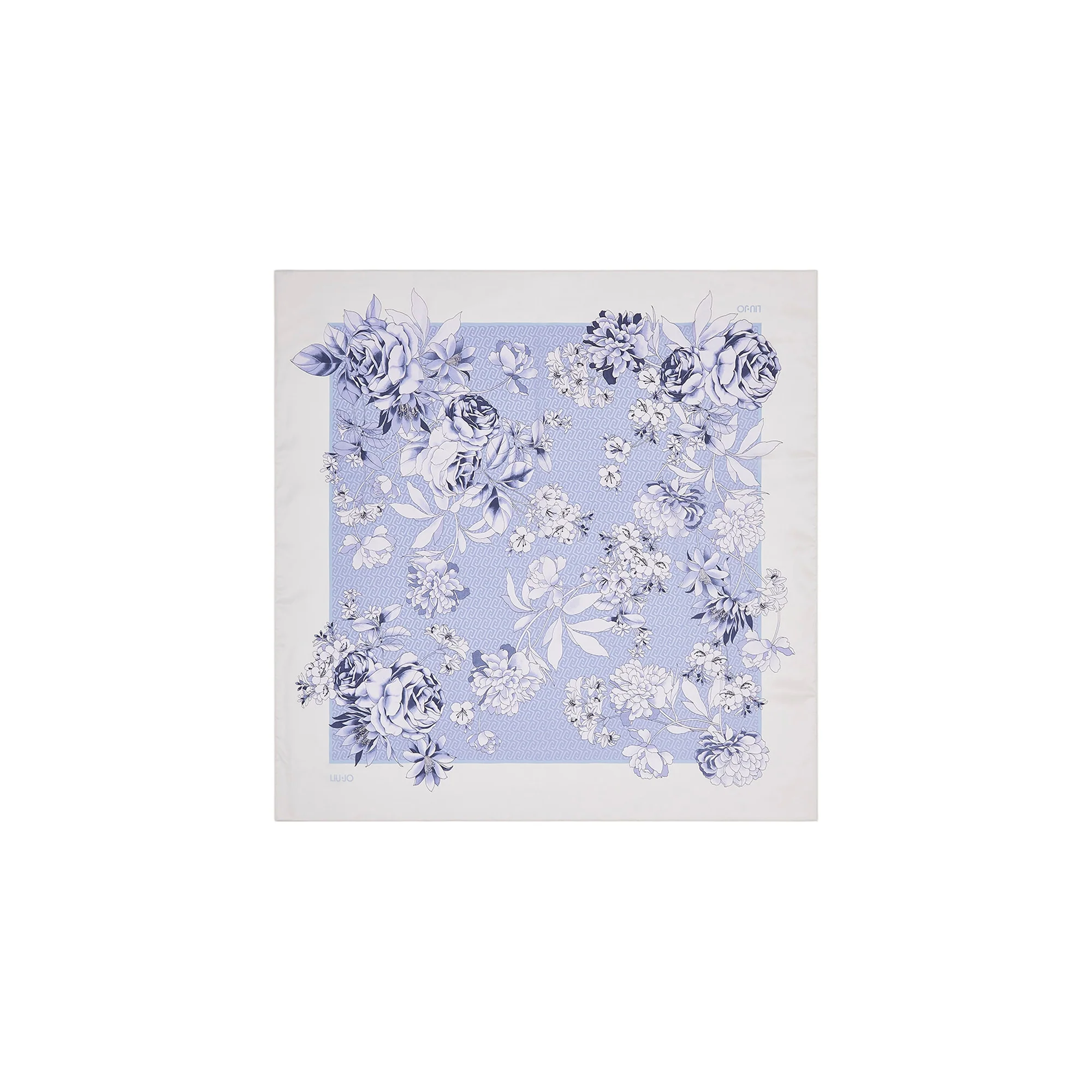 Foulard grande in tessuto a fiori azzurro