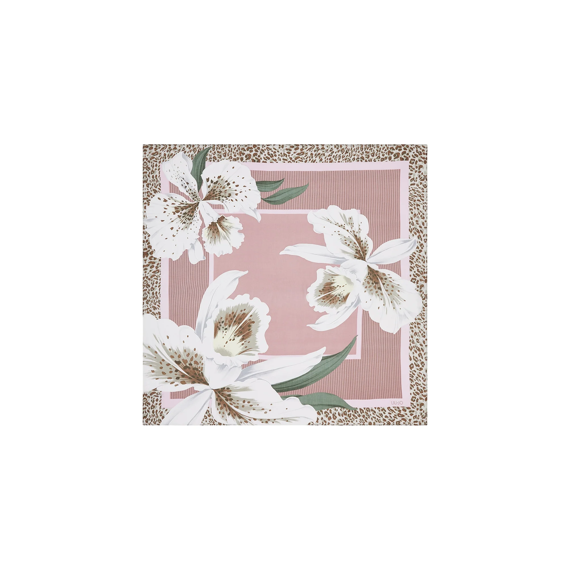 Foulard Donna con orchidea e dettagli animalier - Image 2