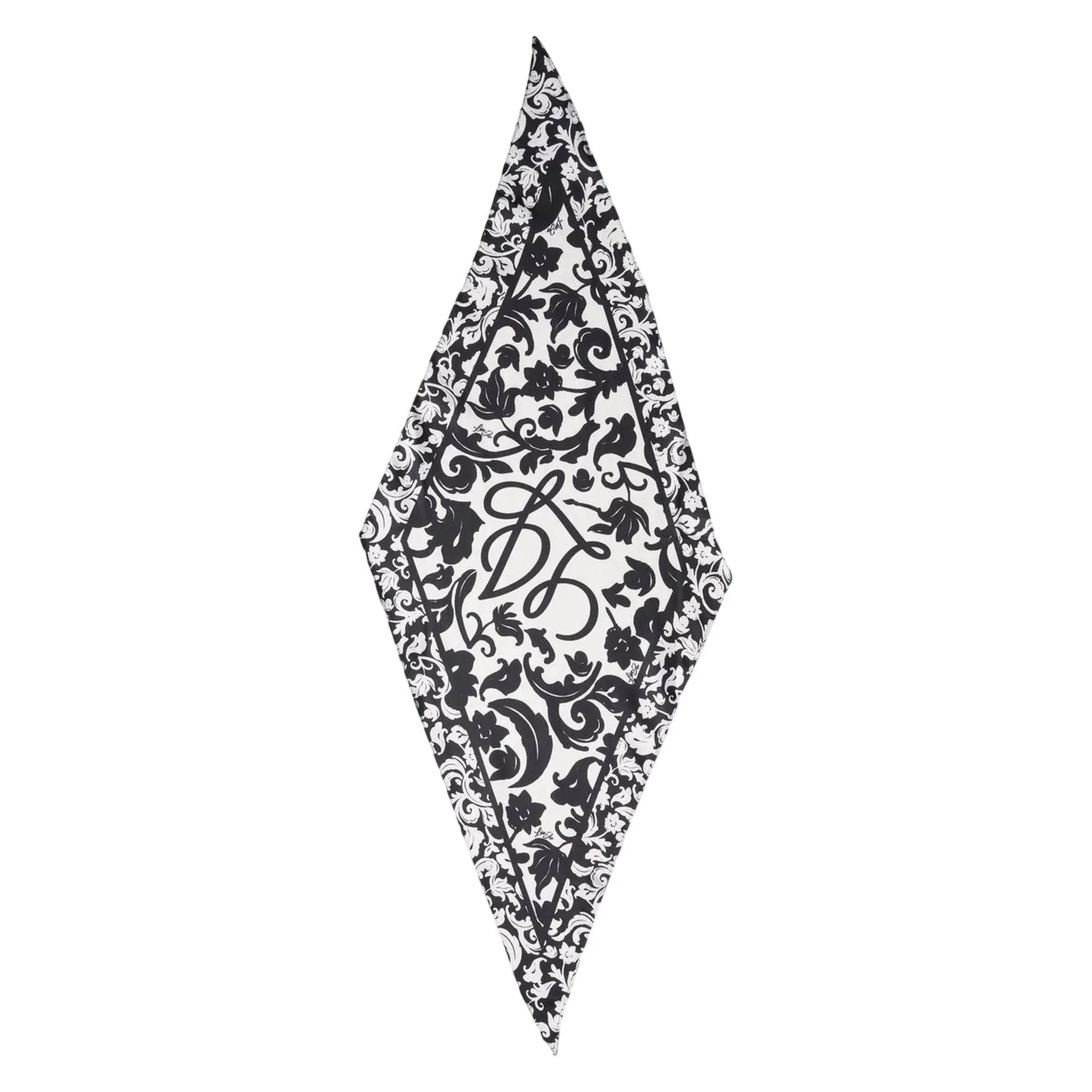 Foulard bianco e nero stampa floreale