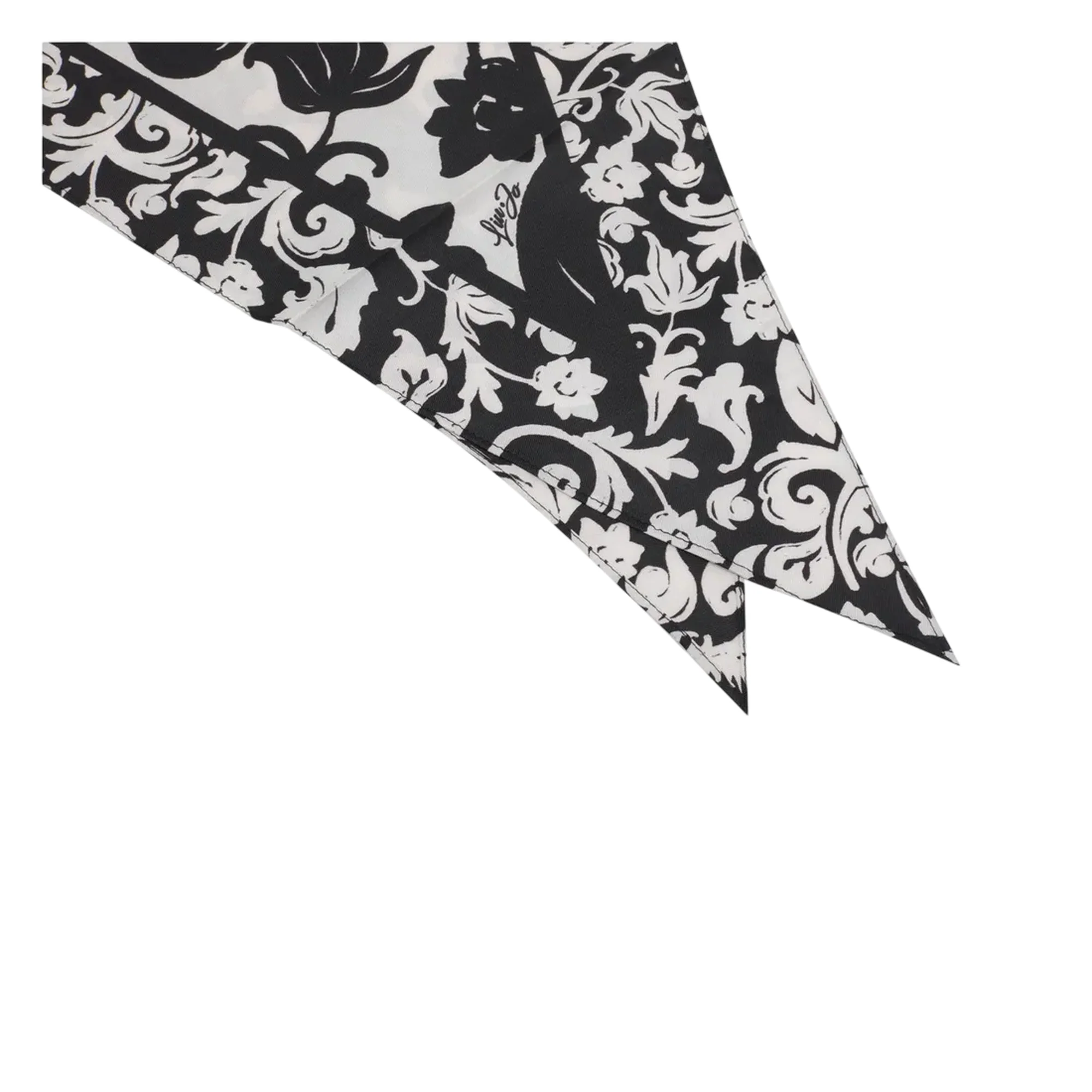 Foulard bianco e nero stampa floreale - Image 2
