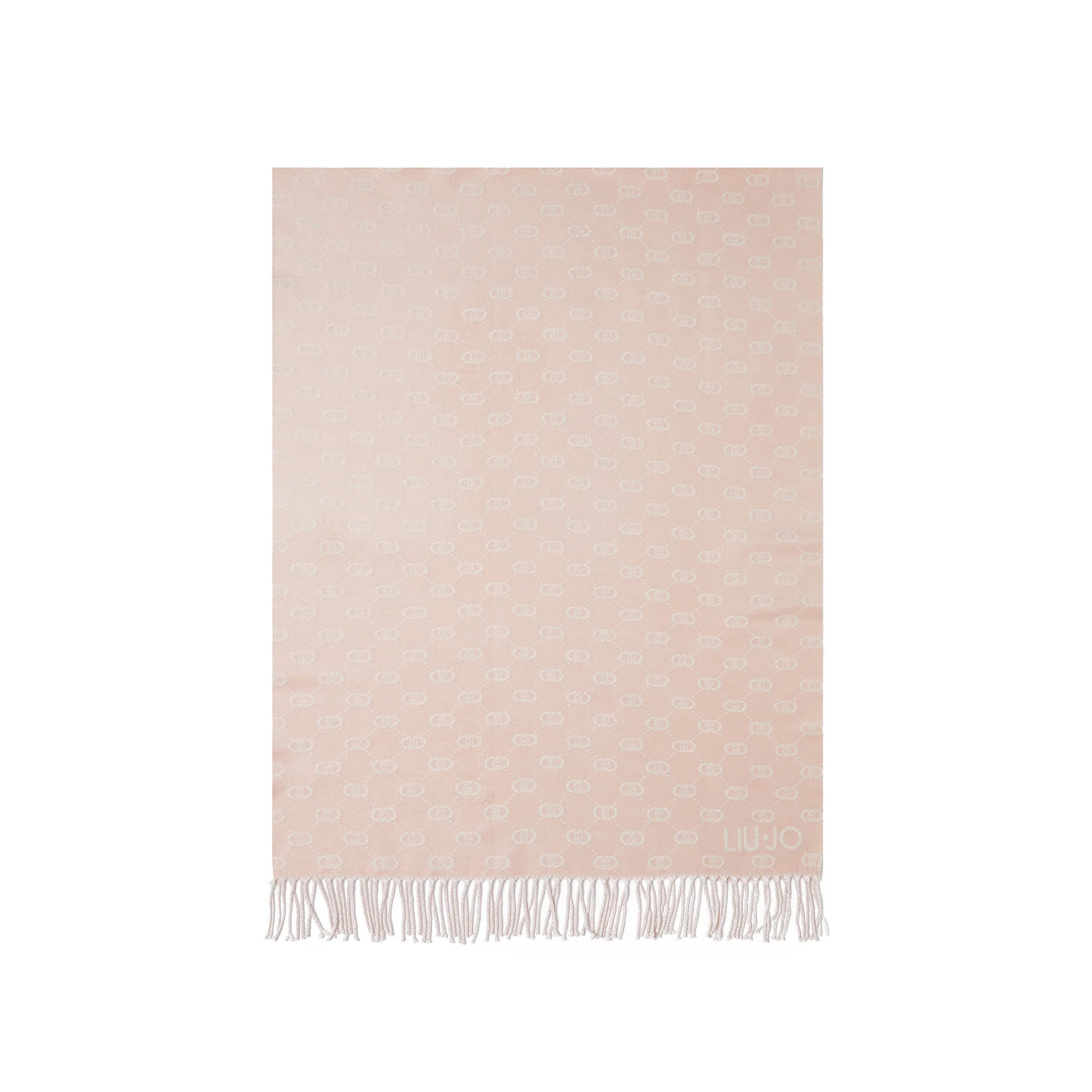 Stola Donna con logo lurex jacquard rosa