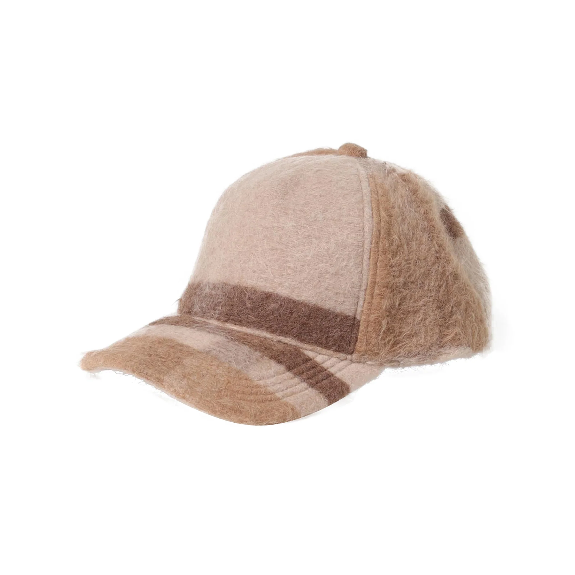Cappello in feltro a quadri Beige