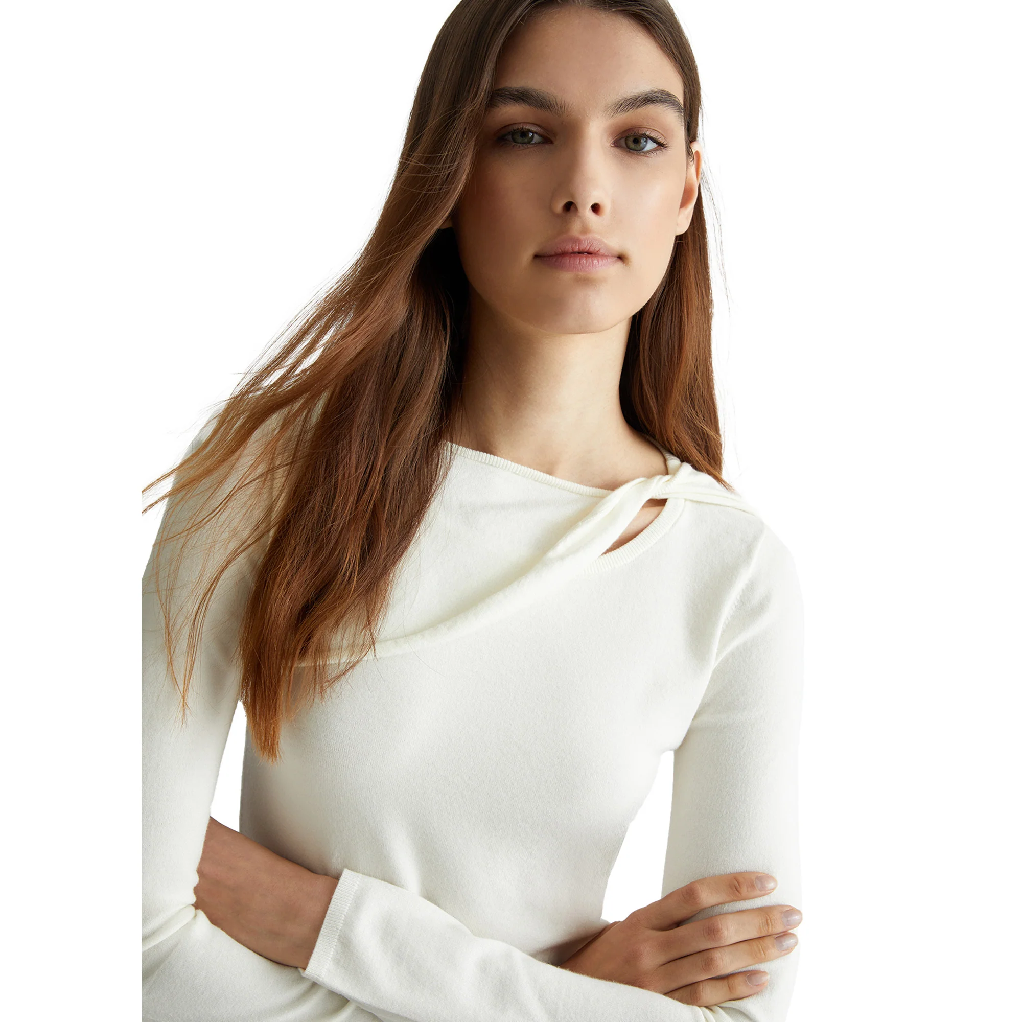 Maglia bianca con cut-out - Image 4