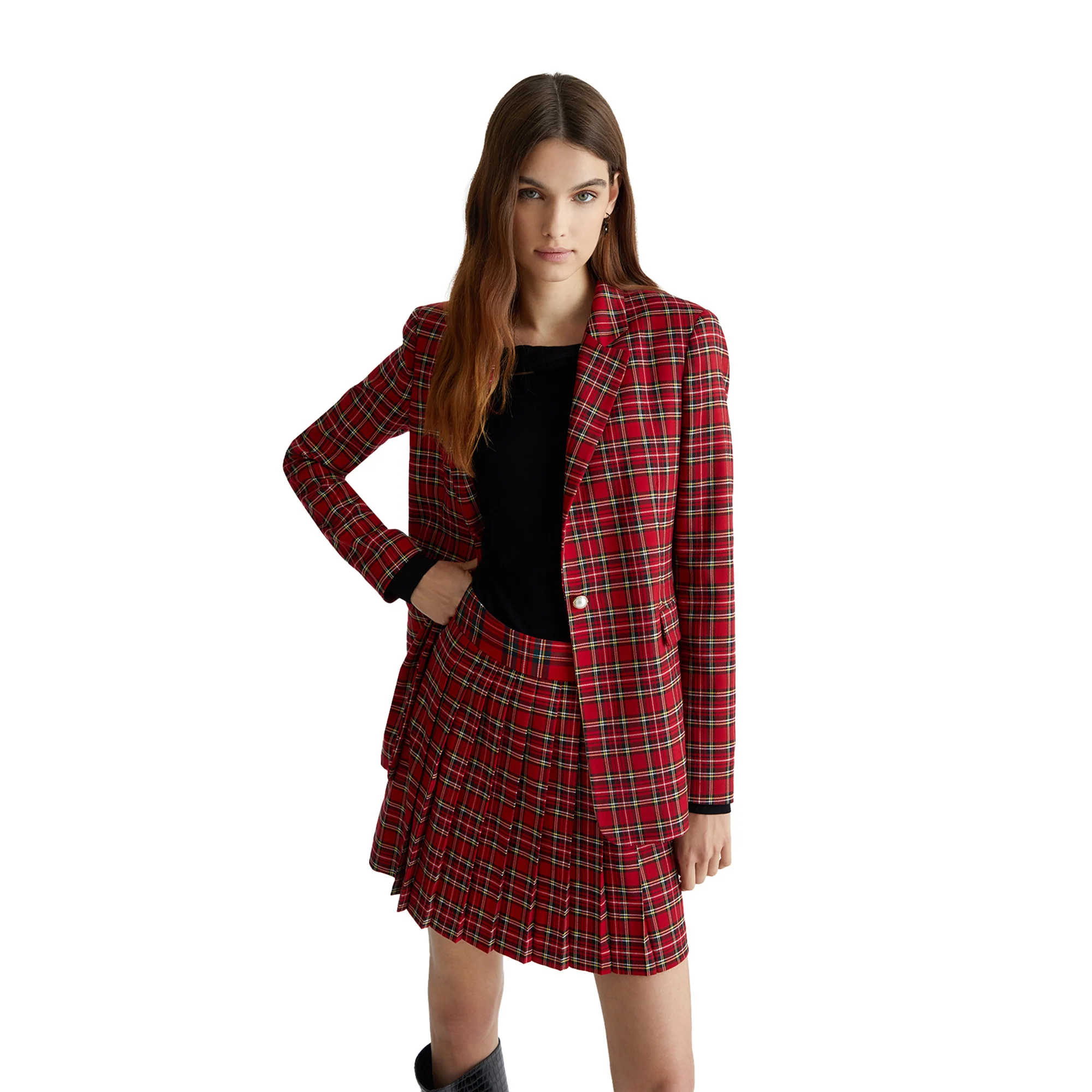 Blazer in tartan rosso - Image 2