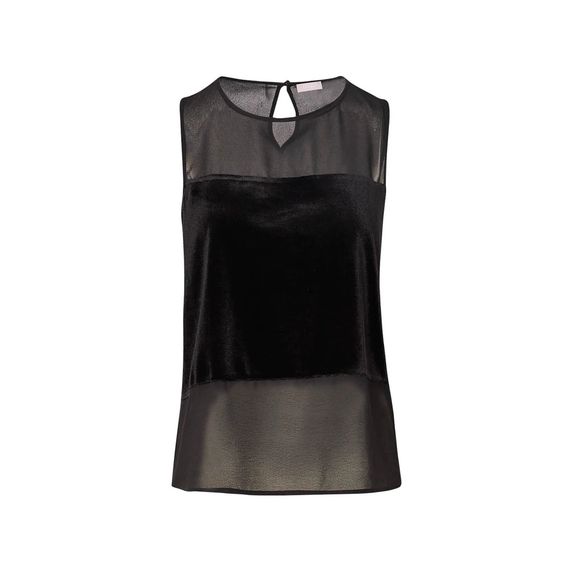 Top donna con inserto in velluto