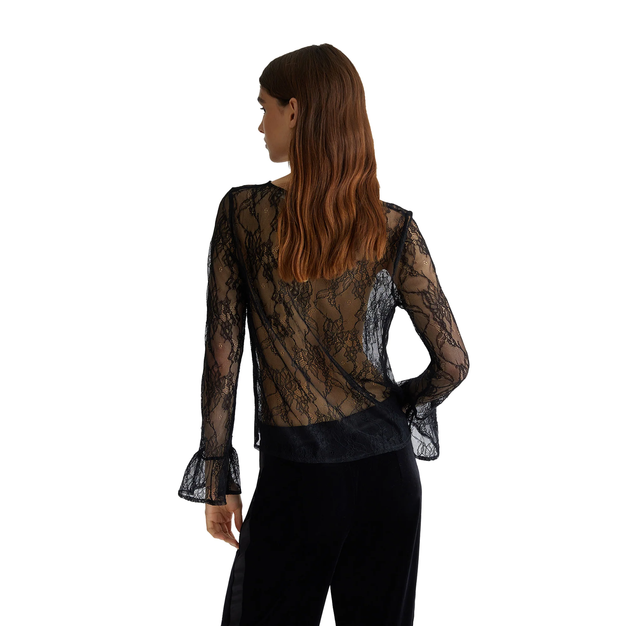 Blusa Donna in pizzo Nero - Image 3