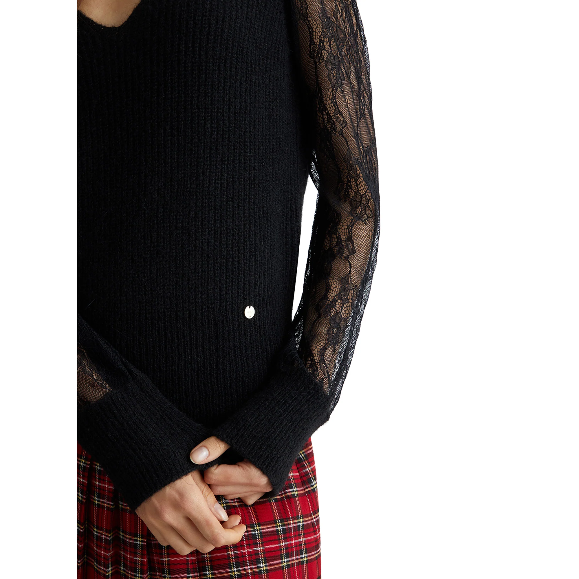 Maglia nera con pizzo - Image 4
