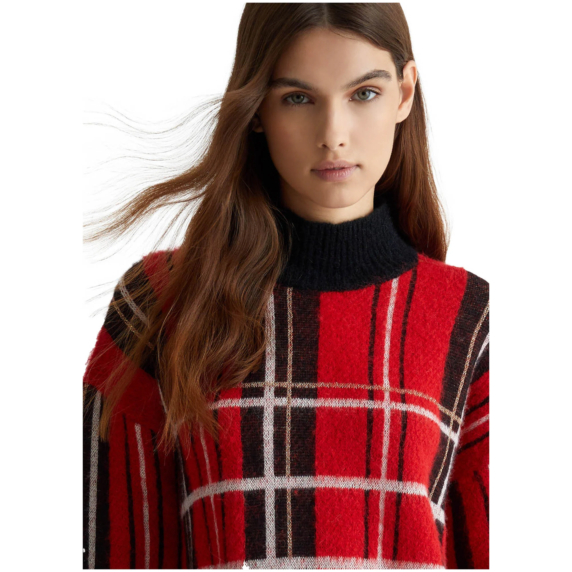 Pullover in tartan rosso - Image 4