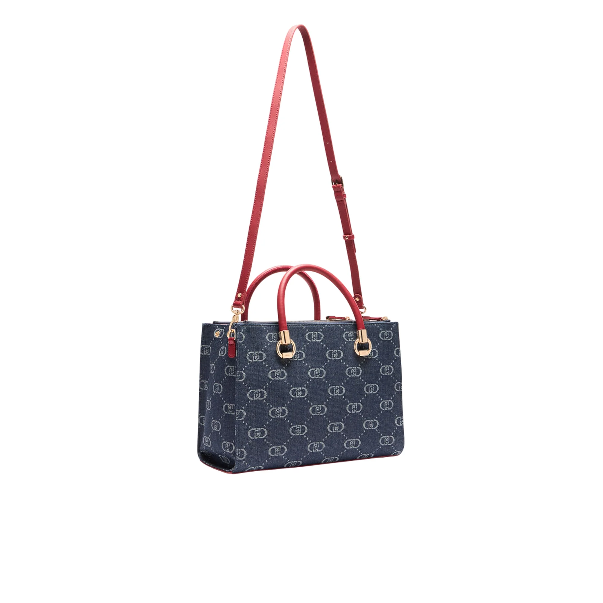 Borsa satchel media in denim jacquard - Image 2