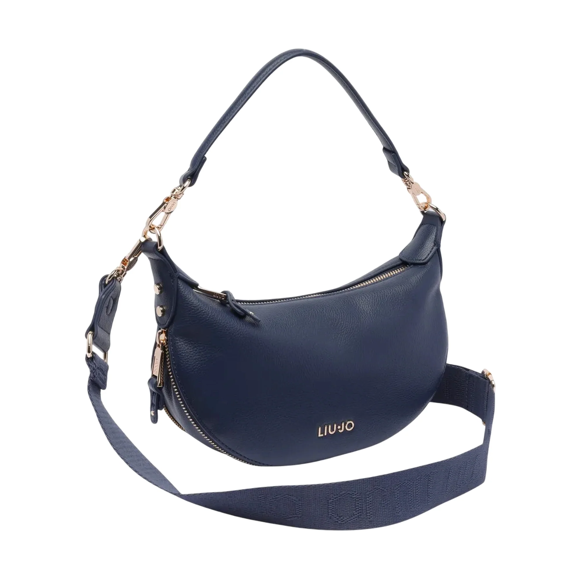 Borsa a spalla Donna a mezza luna blu - Image 3