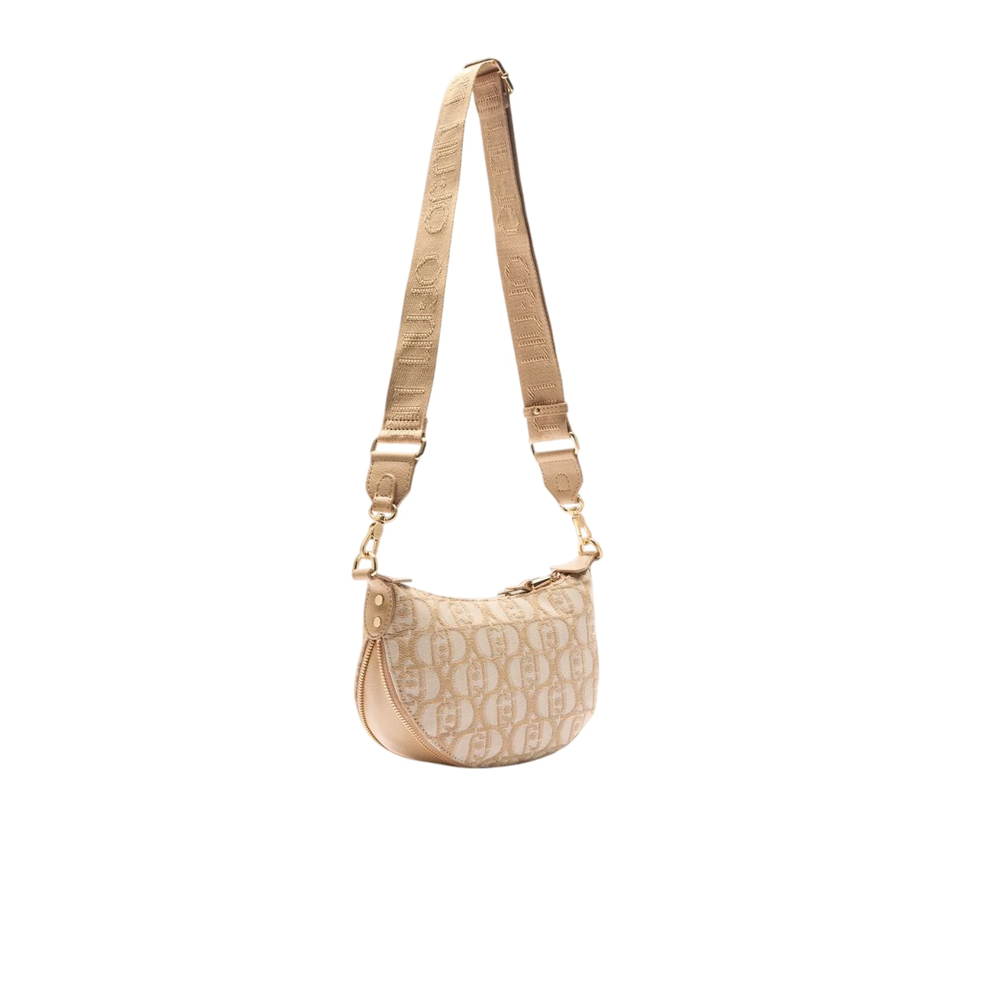 Borsa piccola jacquard da donna con logo all over Beige - Image 2