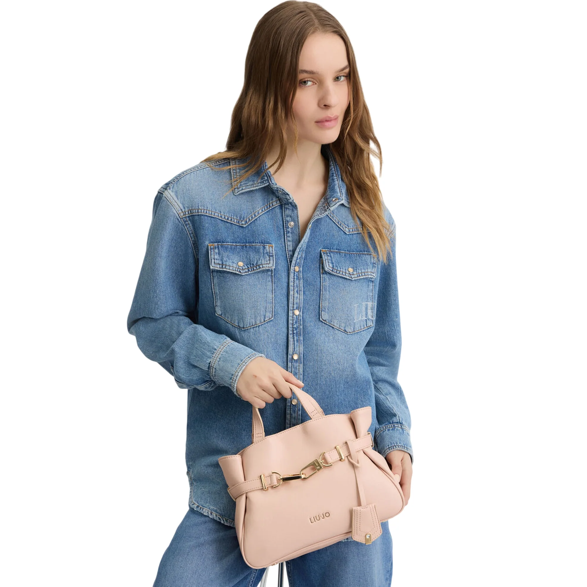 Borsa media Rosa da Donna con moschettone davanti - Image 3