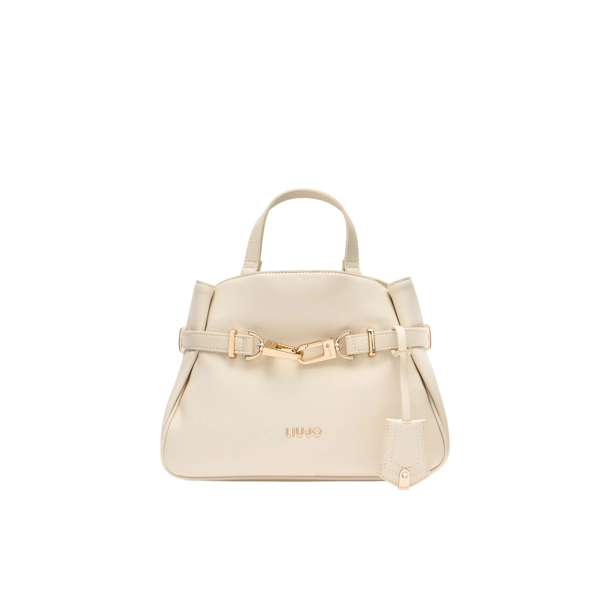 Borsa media Bianca da Donna con moschettone davanti
