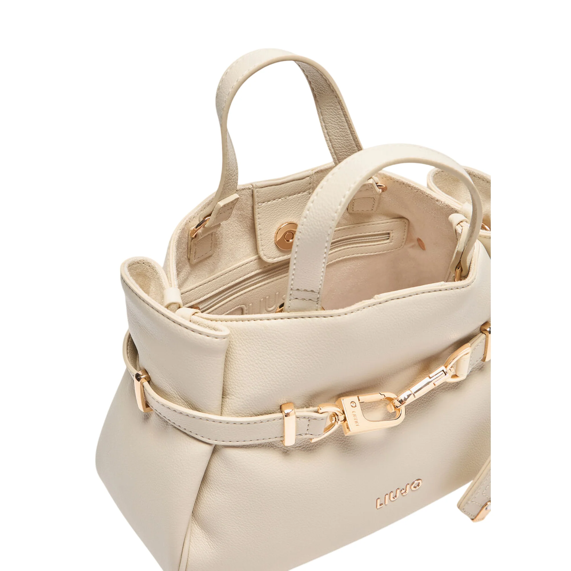 Borsa media Bianca da Donna con moschettone davanti - Image 3