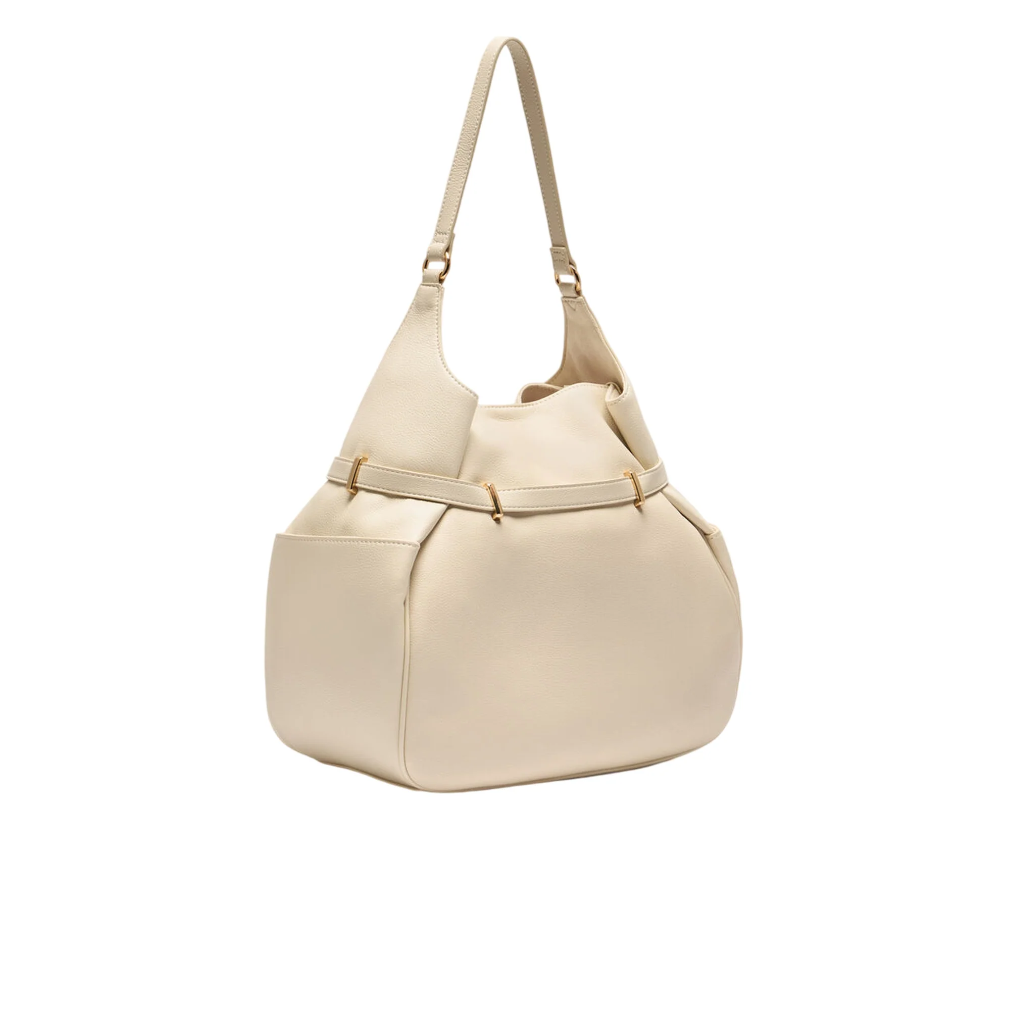 Borsa a spalla hobo media bianco - Image 2