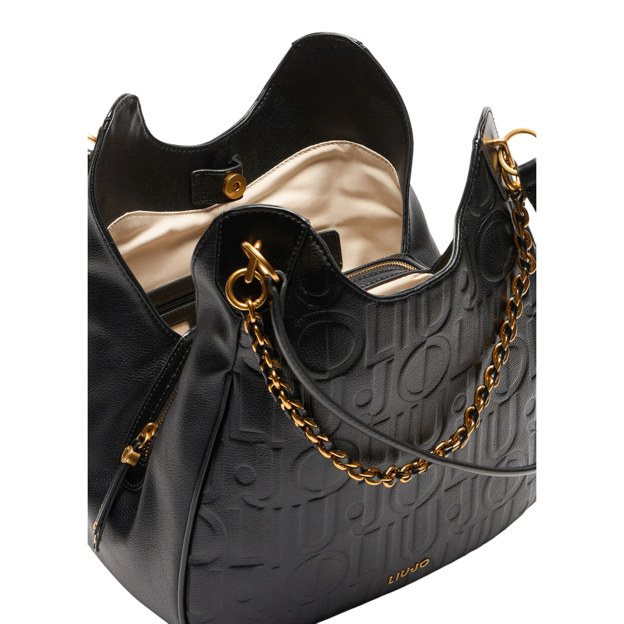 Borsa grande nera da donna con catena gioiello - Image 3