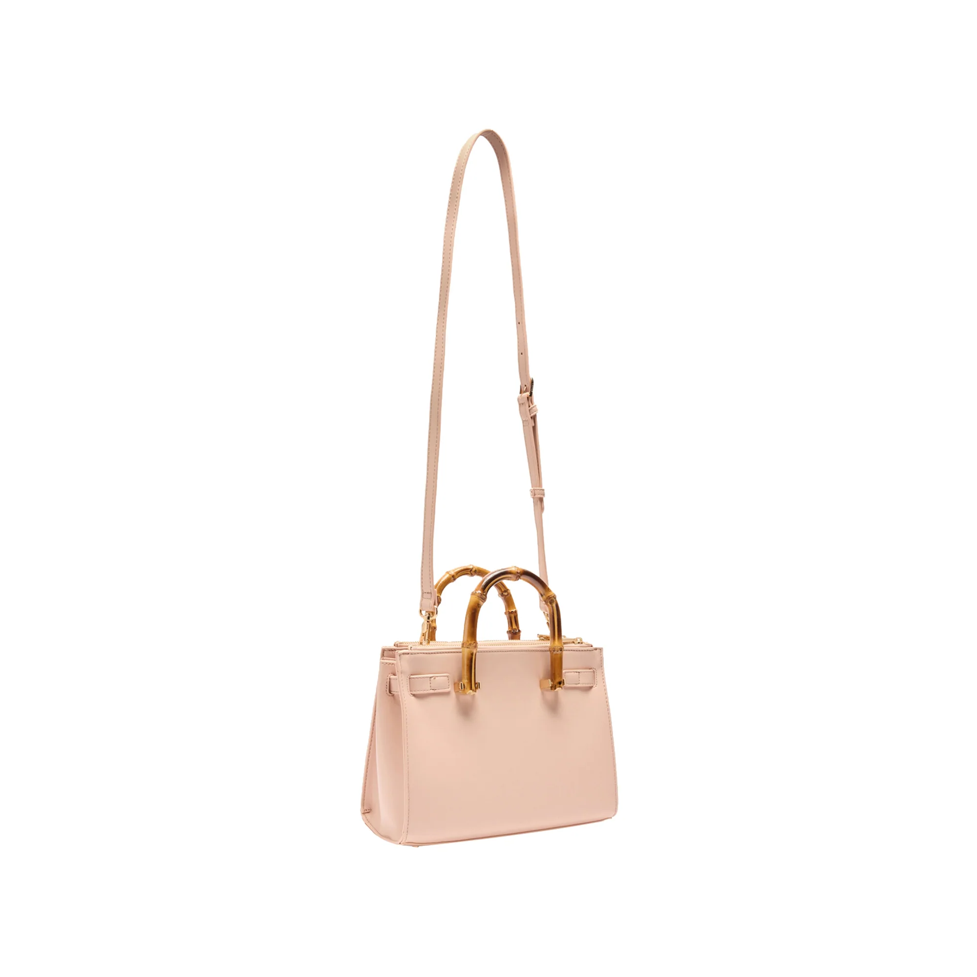 Borsa a mano Donna con manici bambù Rosa - Image 2
