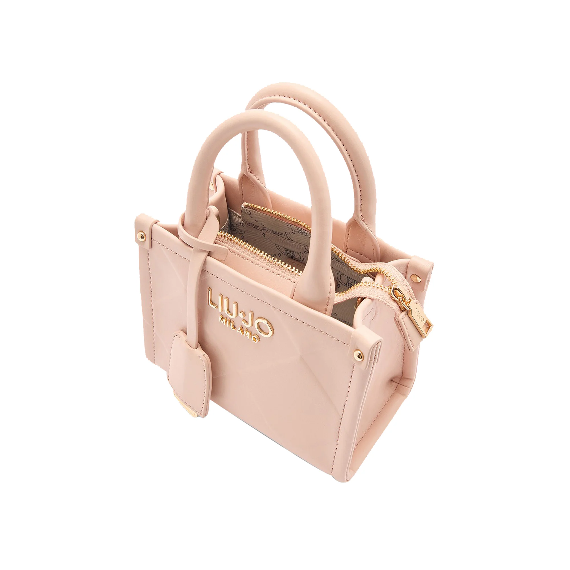 Mini Borsa donna con rombi a rilievo Rosa - Image 3