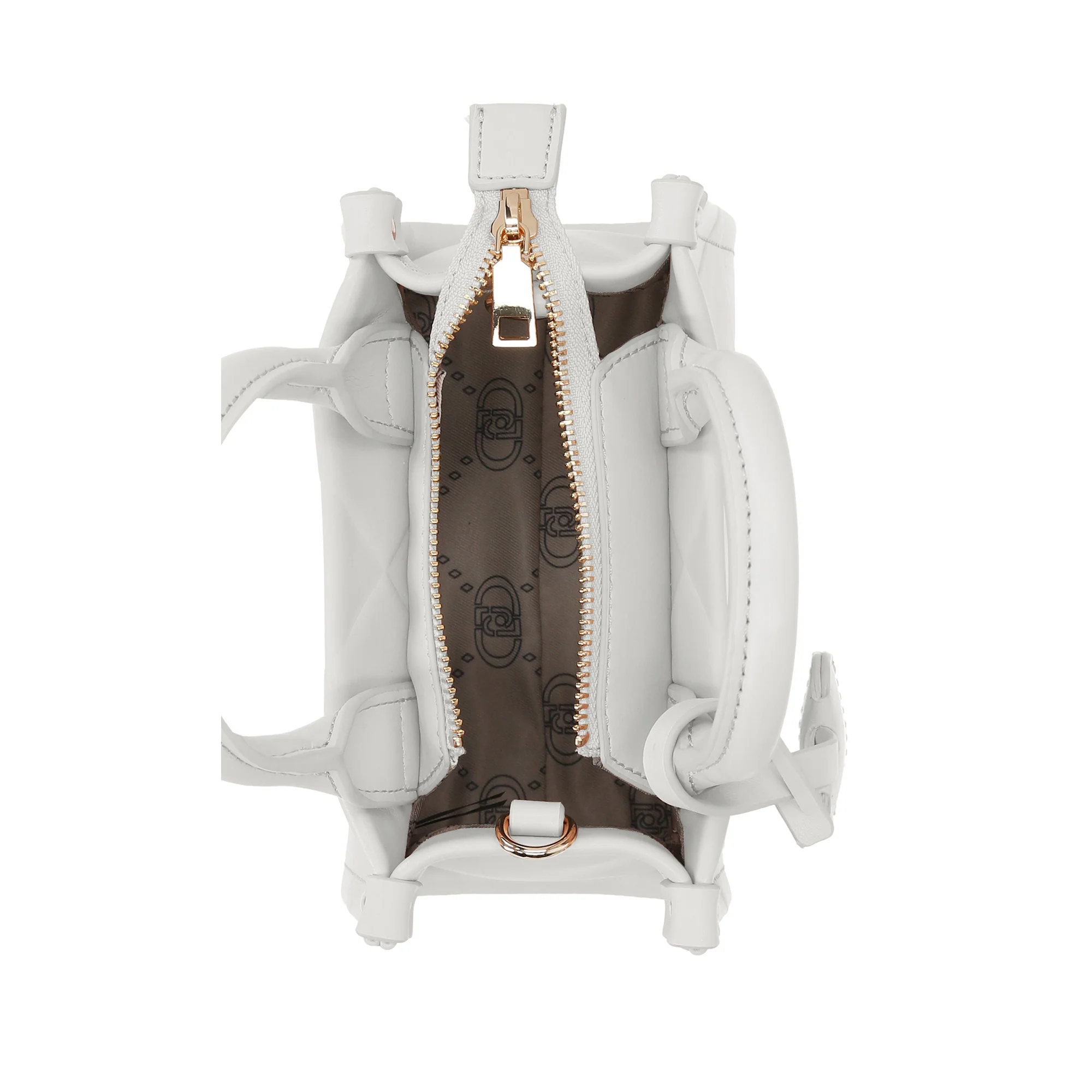 Mini Borsa donna con rombi a rilievo Bianco - Image 3