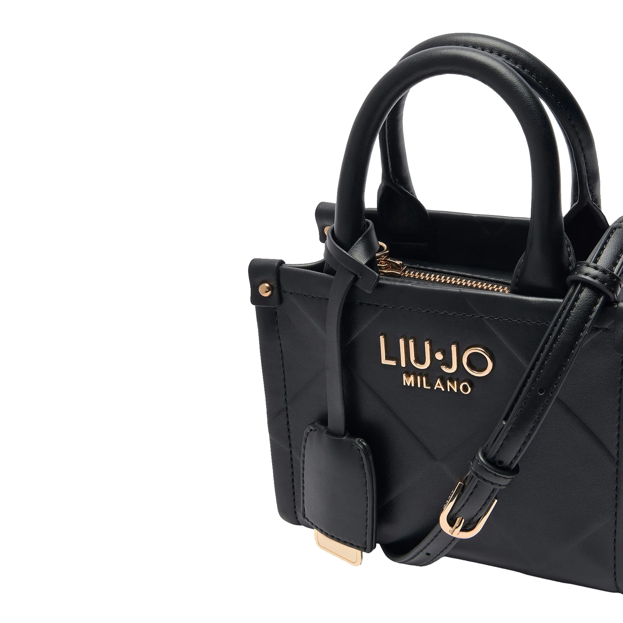 Mini Borsa donna con rombi a rilievo Nero - Image 3
