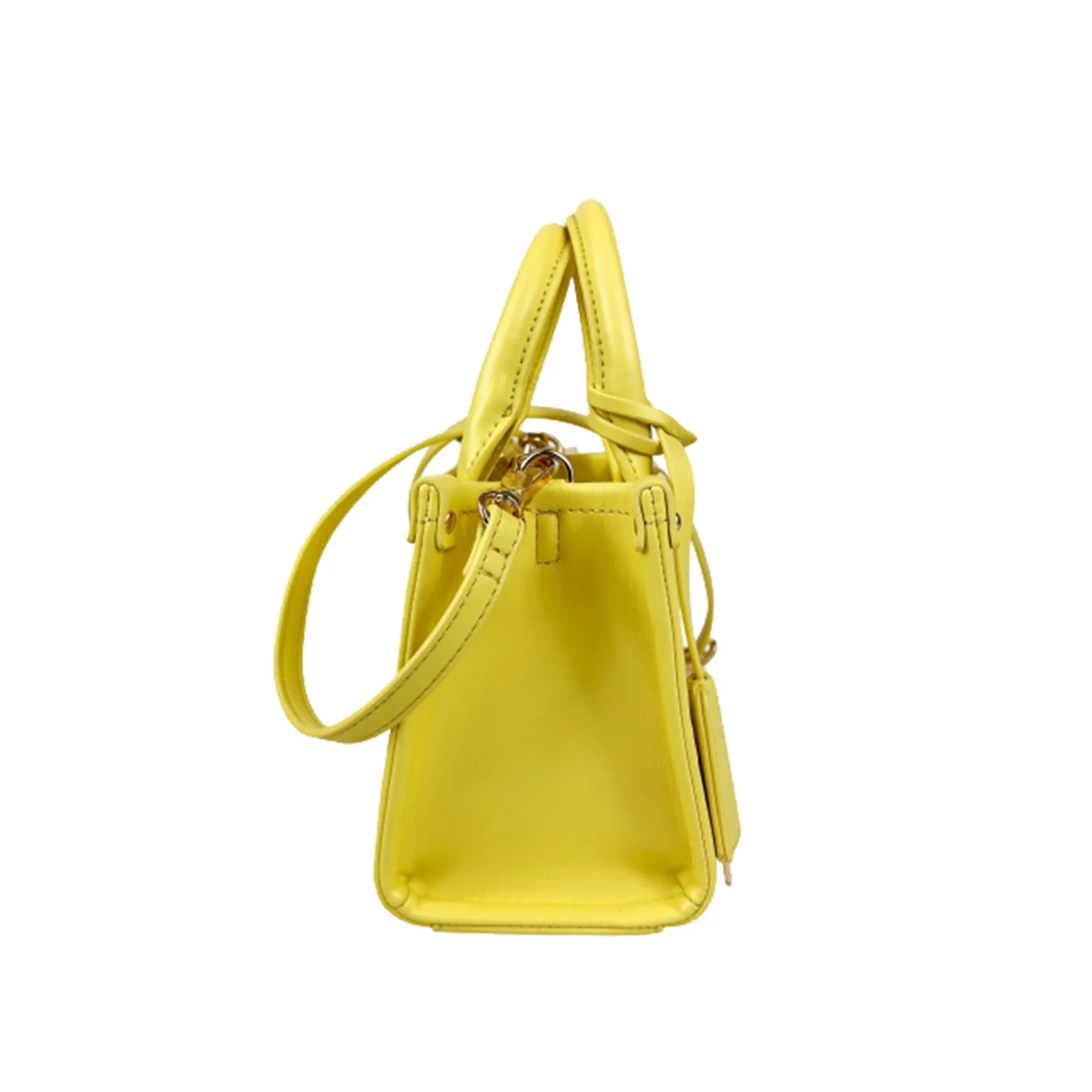 Mini Borsa donna con rombi a rilievo Giallo - Image 2
