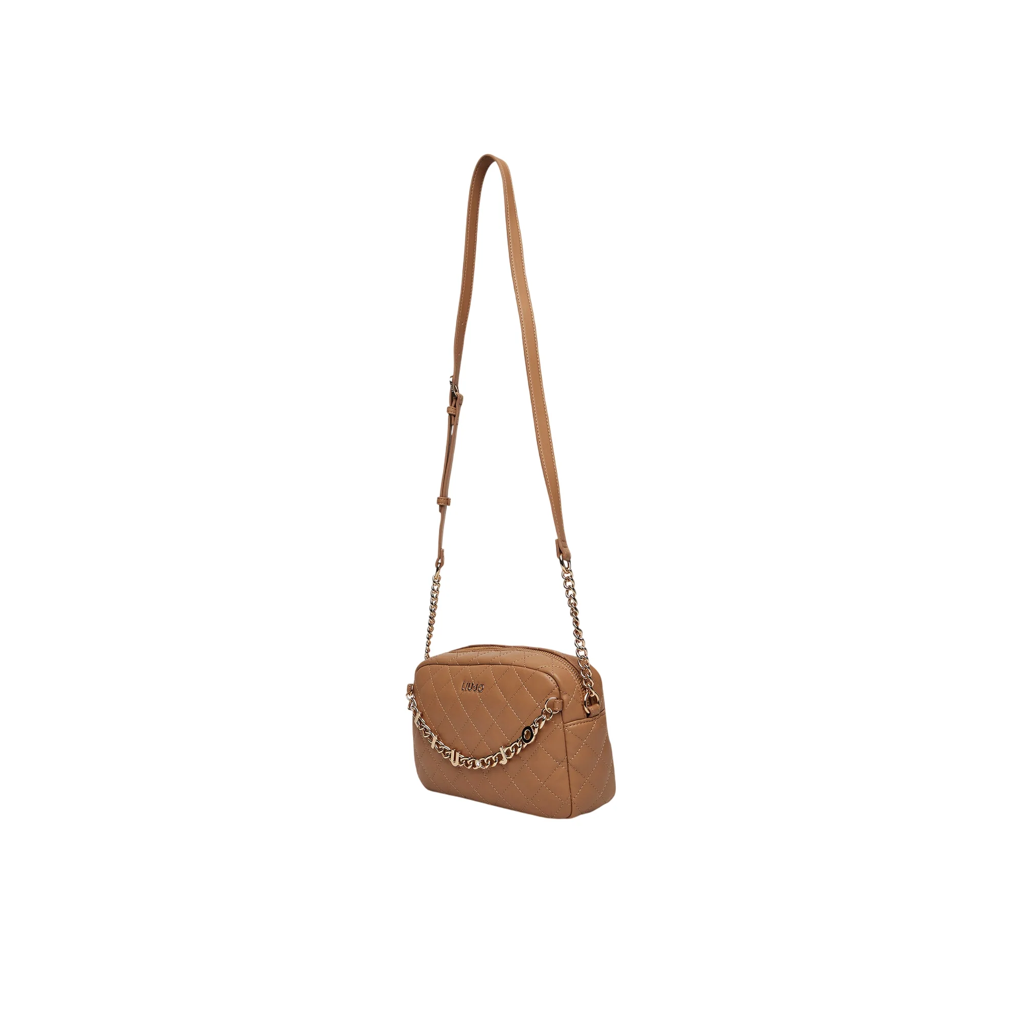 Borsa a tracolla da donna in marrone matelassé - Image 4