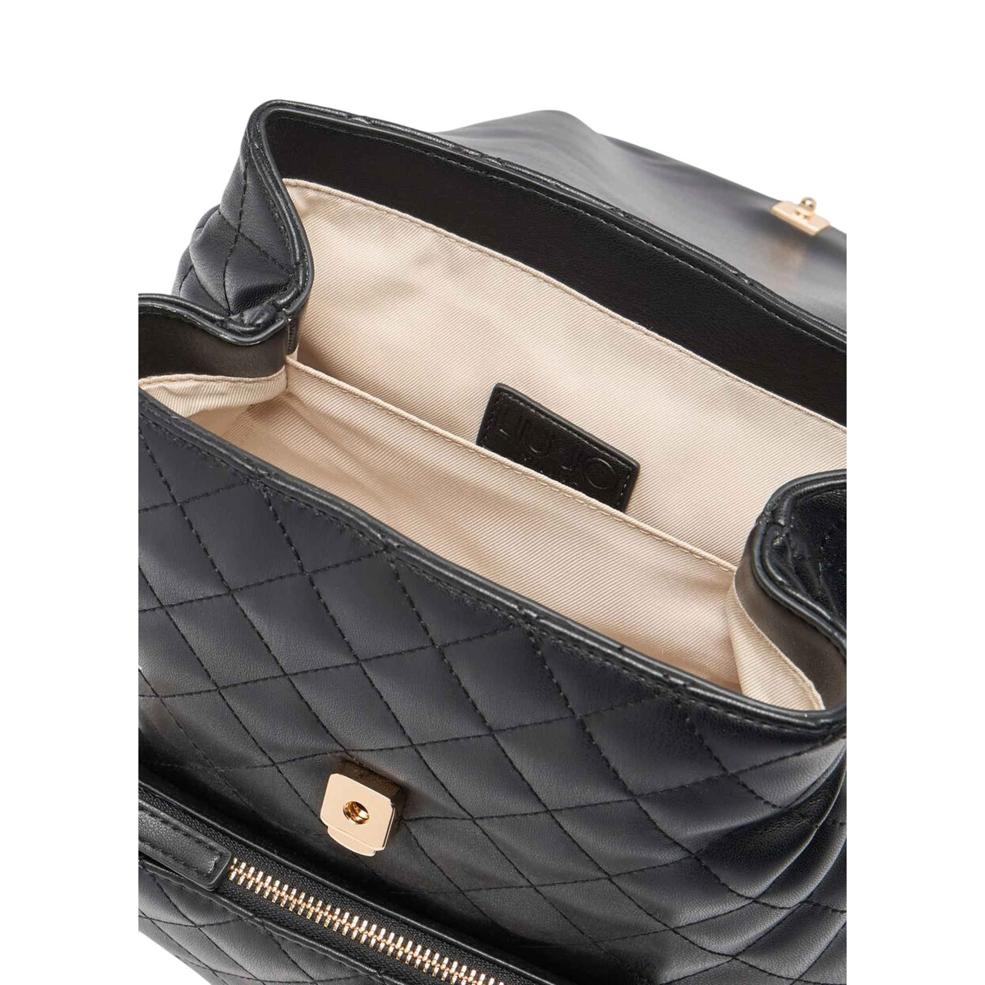 Zaino da Donna trapuntato nero con catena - Image 3