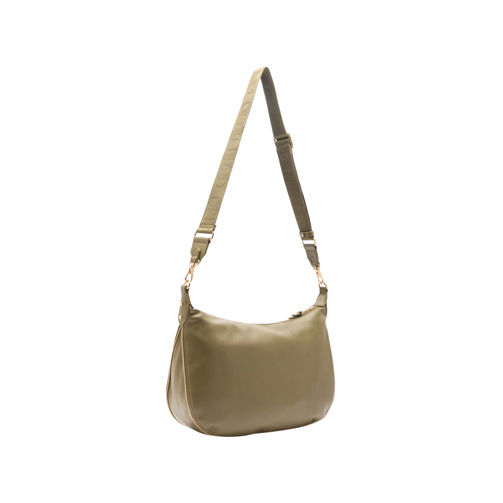 Borsa a spalla in poliuretano bottalato Verde militare - Image 2