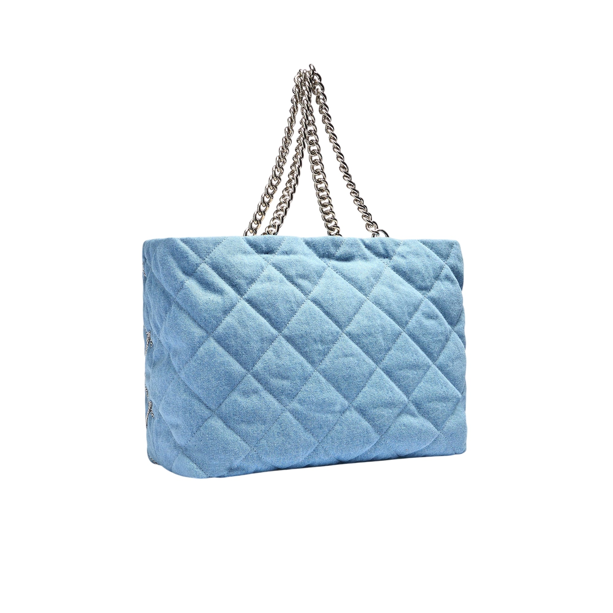 Tote bag grande LaPuffy con catene Celeste - Image 4