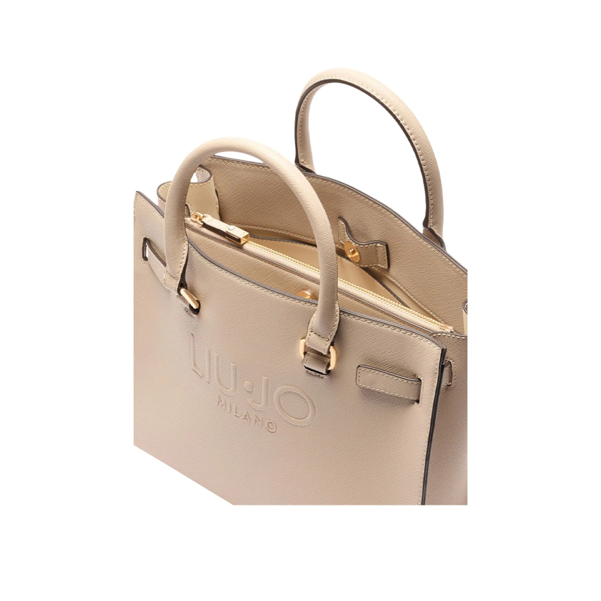 Borsa Shopping tinta unita beige - Image 2