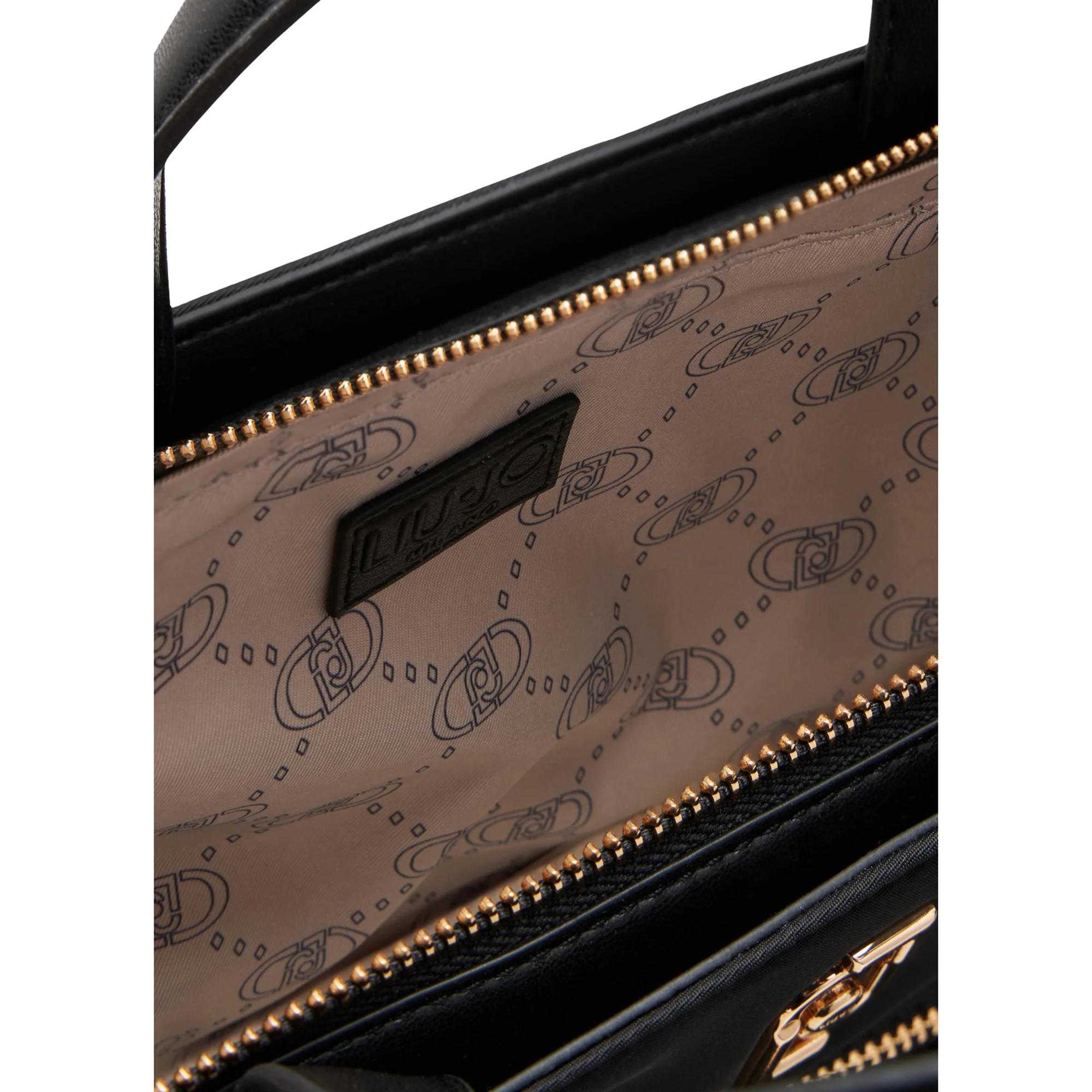 Borsa Donna a mano in nylon con catena Nero - Image 3