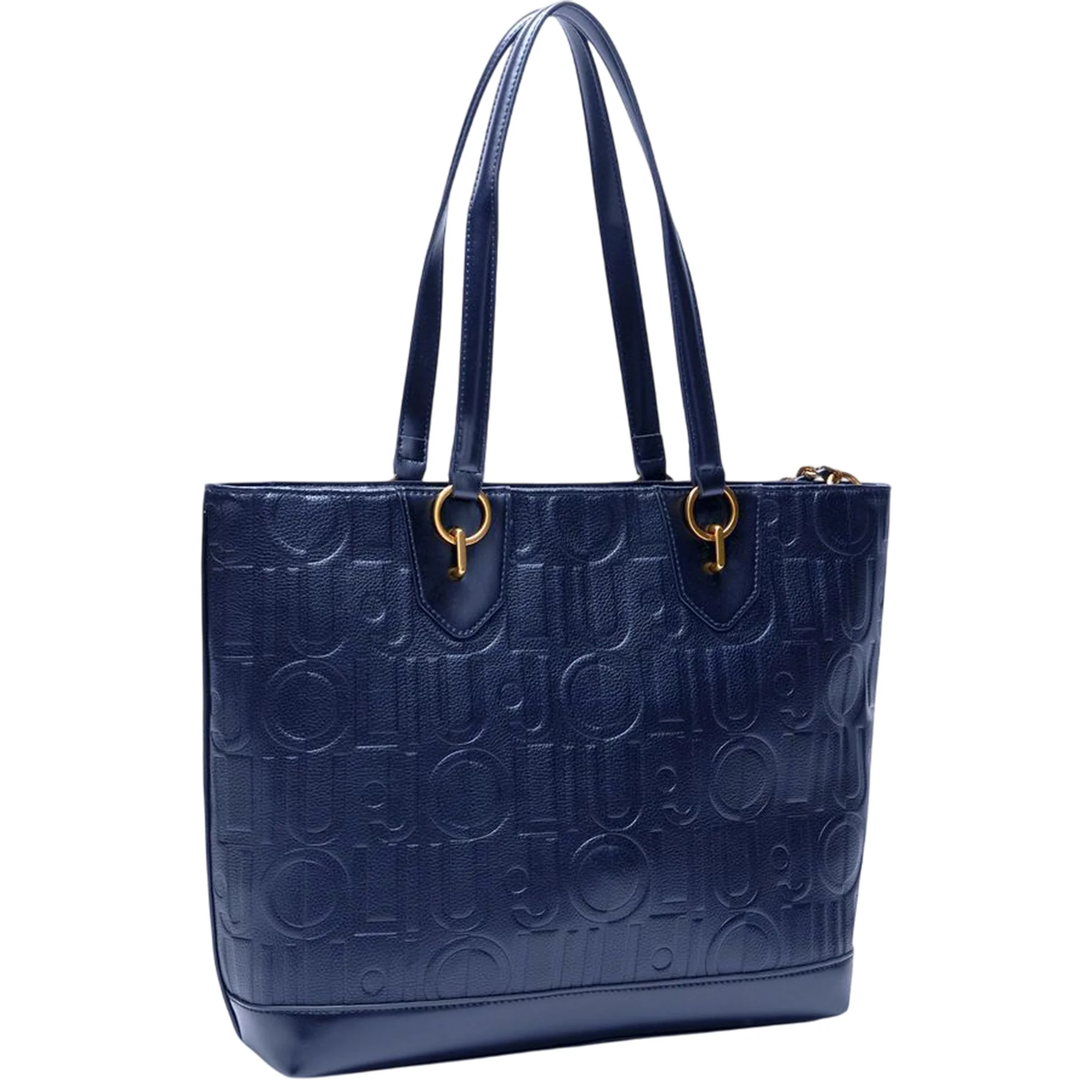 Borsa tote media Blu da donna con catena decorativa - Image 2