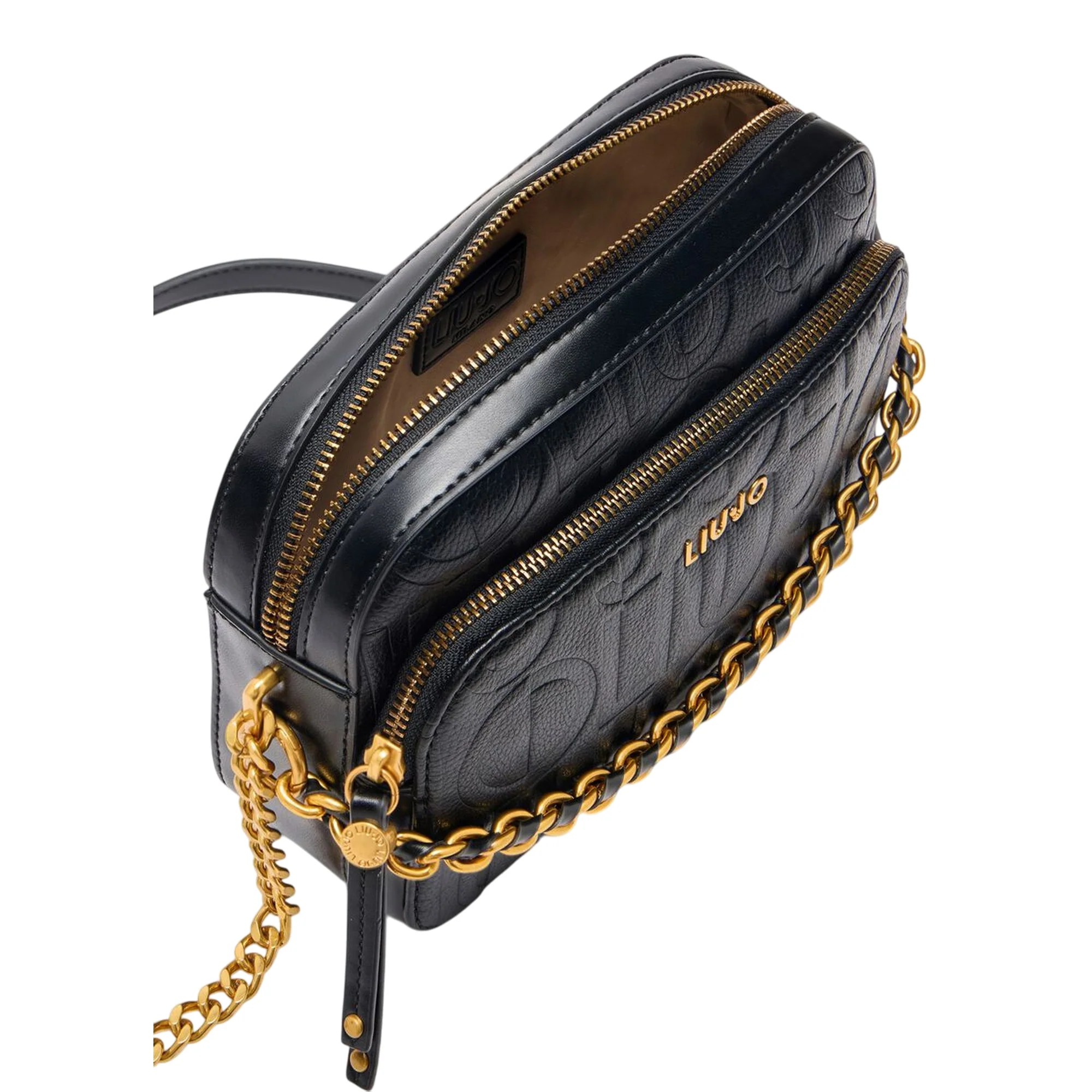 Borsa a tracolla media con catena nero - Image 3