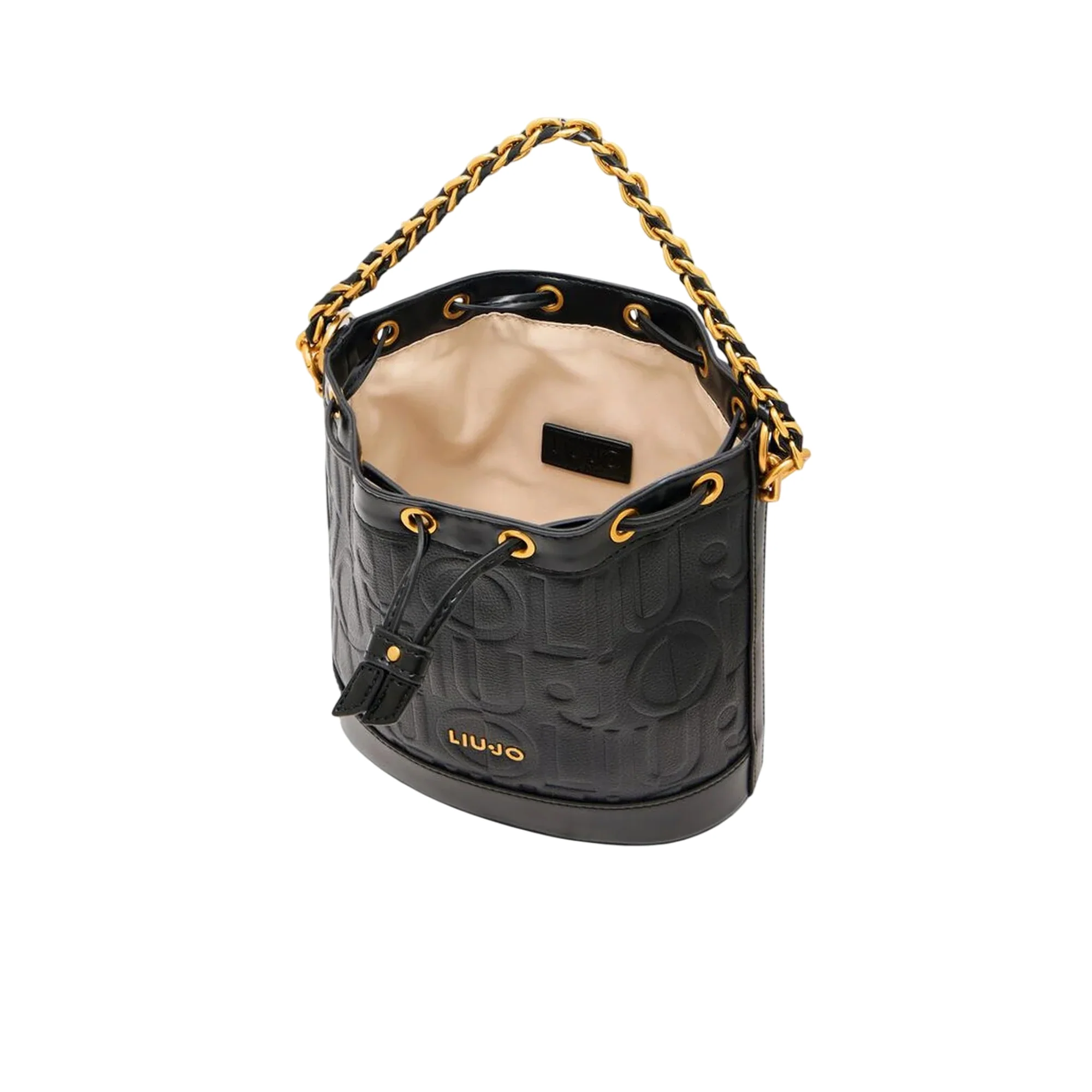 Borsa secchiello nero da Donna con logo all over - Image 2