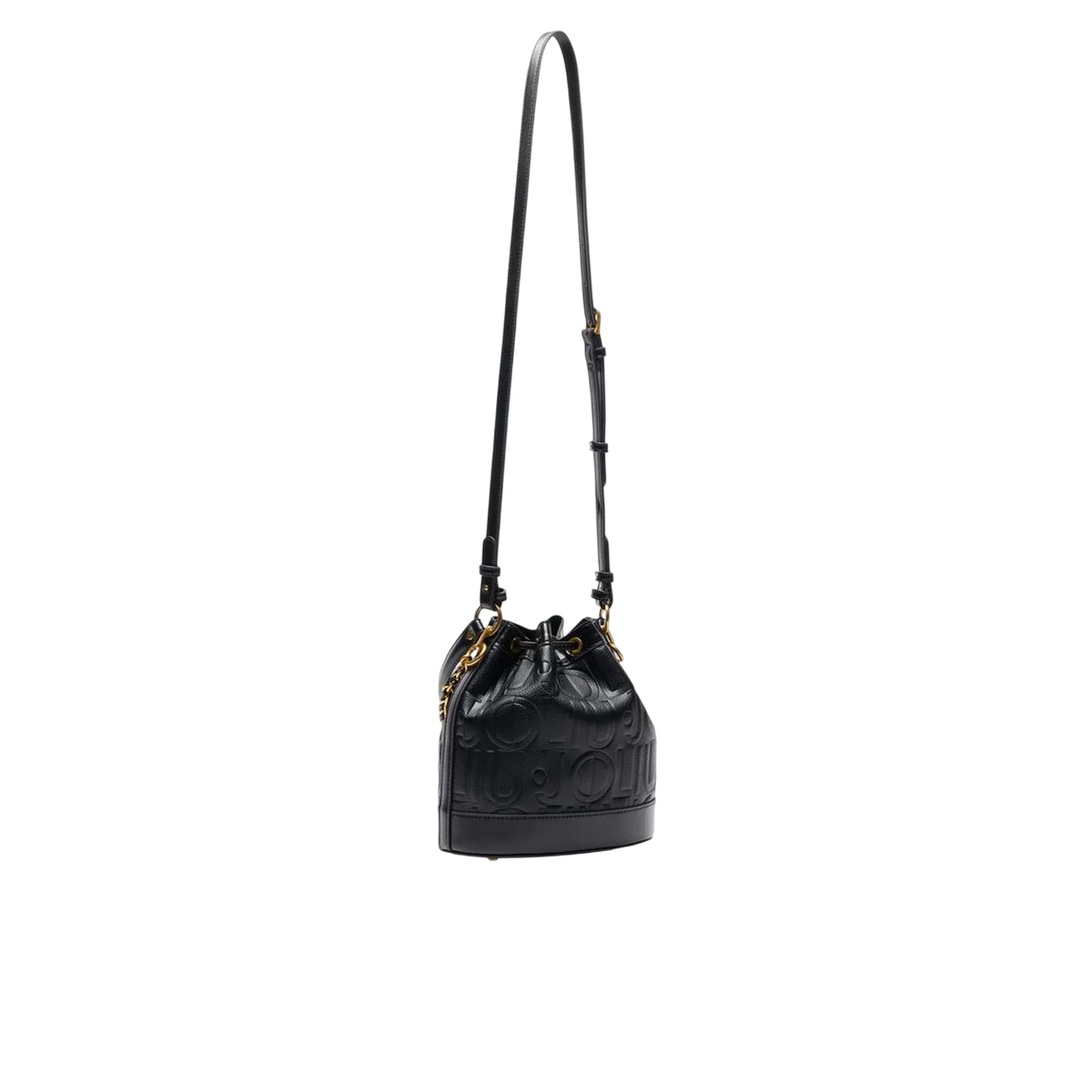 Borsa secchiello nero da Donna con logo all over - Image 3
