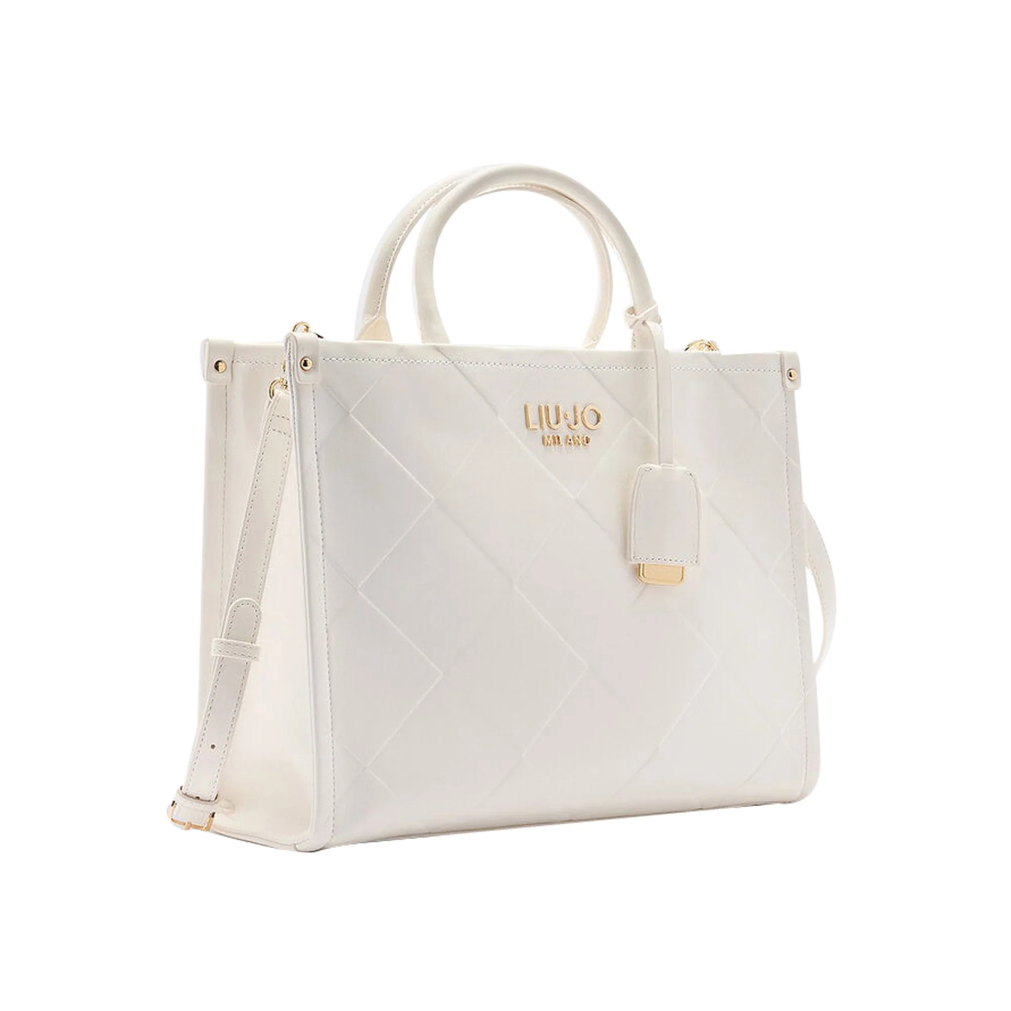 Borsa Donna shopper a rombi in rilievo Bianco - Image 2