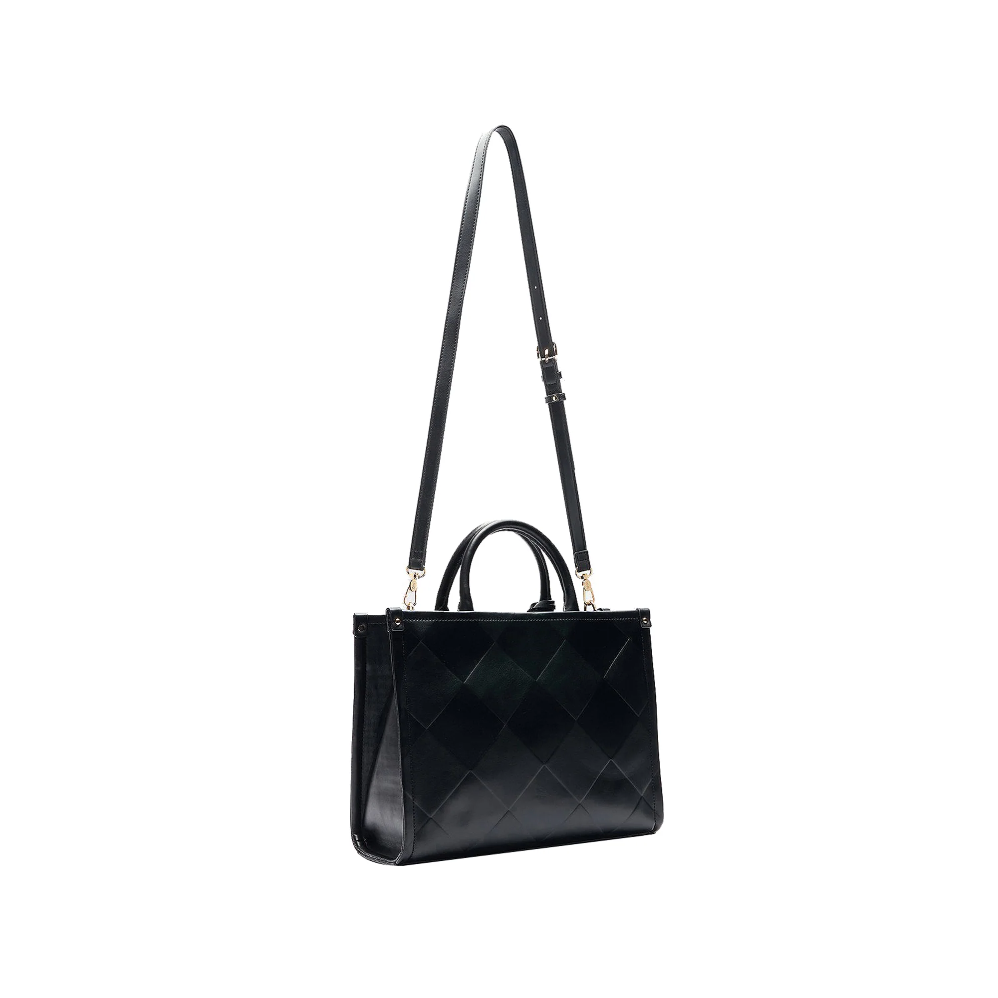 Borsa Donna shopper a rombi in rilievo Nero - Image 2