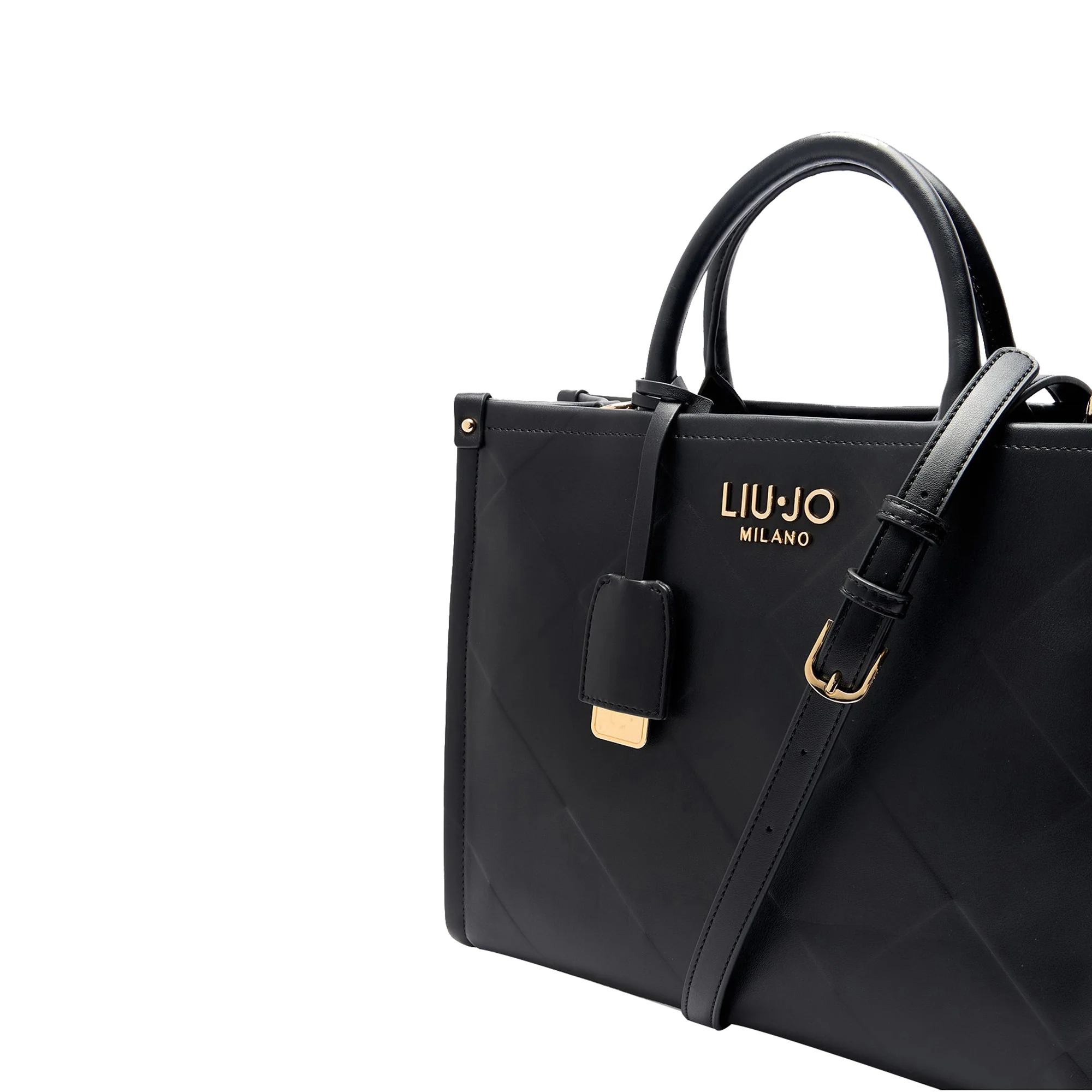 Borsa Donna shopper a rombi in rilievo Nero - Image 3