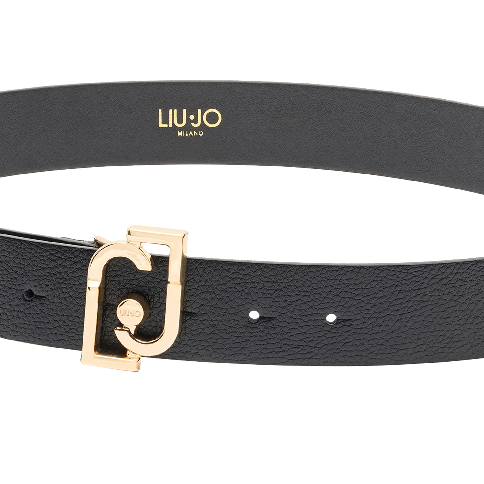 Cintura nera da donna con logo - Image 3