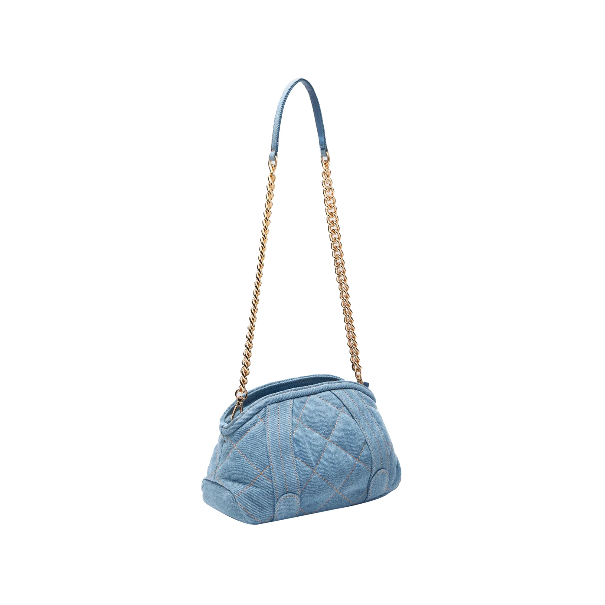 Borsa a tracolla Donna in denim matelassé - Image 2