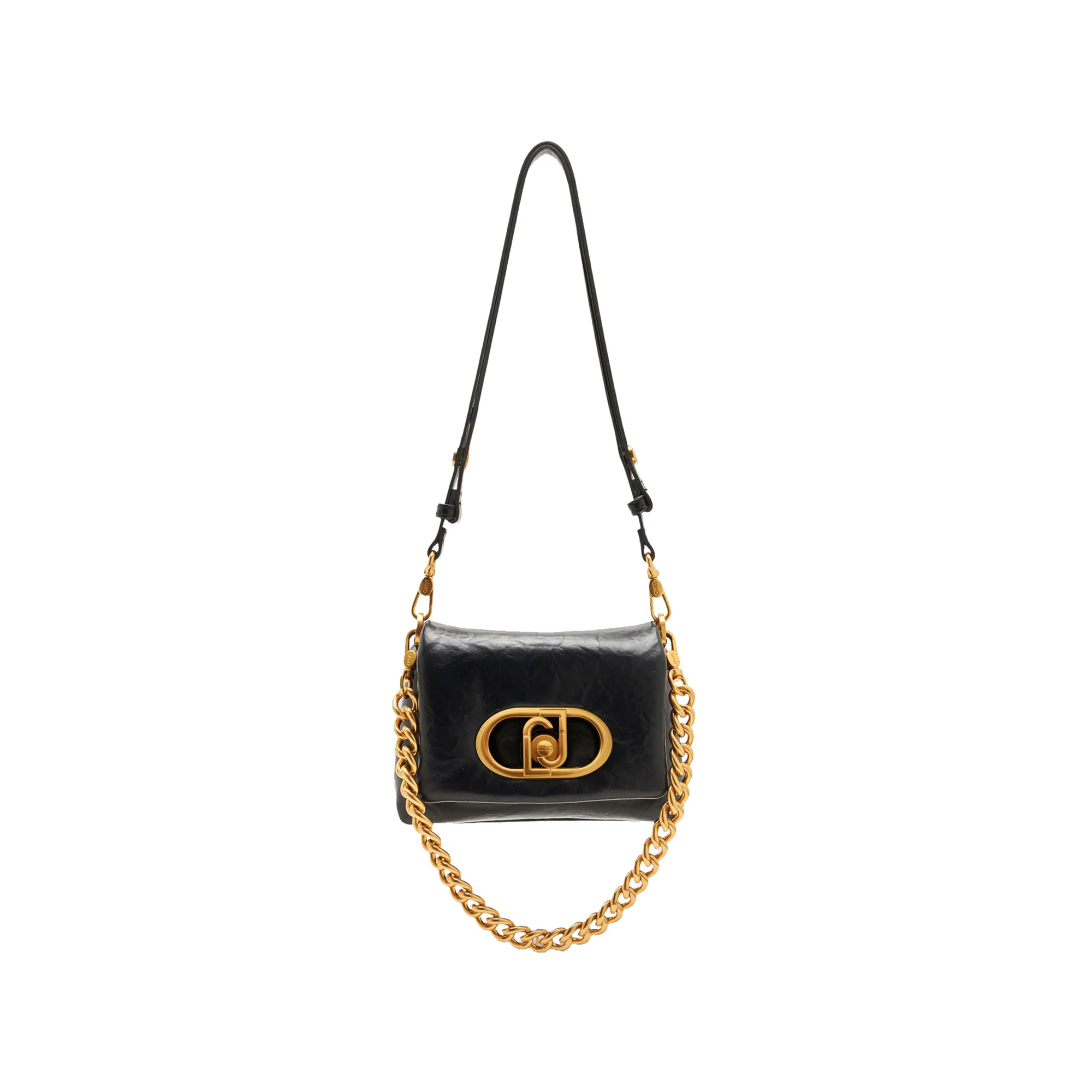 Borsa a spalla piccola LaPuffy tinta unita nera
