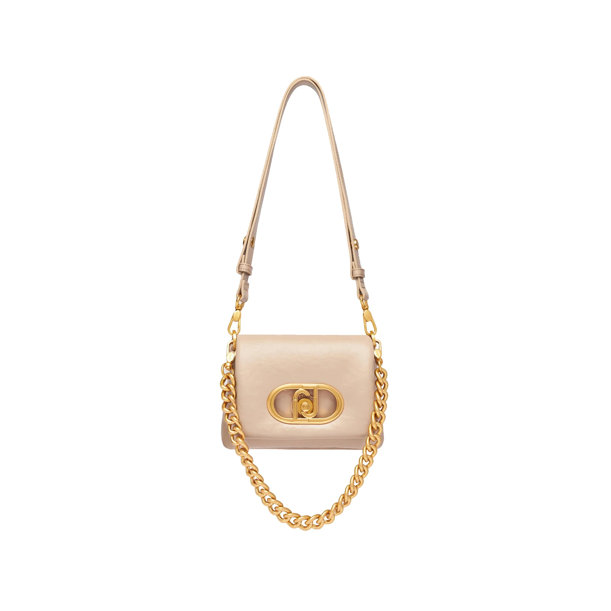 Borsa a spalla piccola LaPuffy tinta unita beige